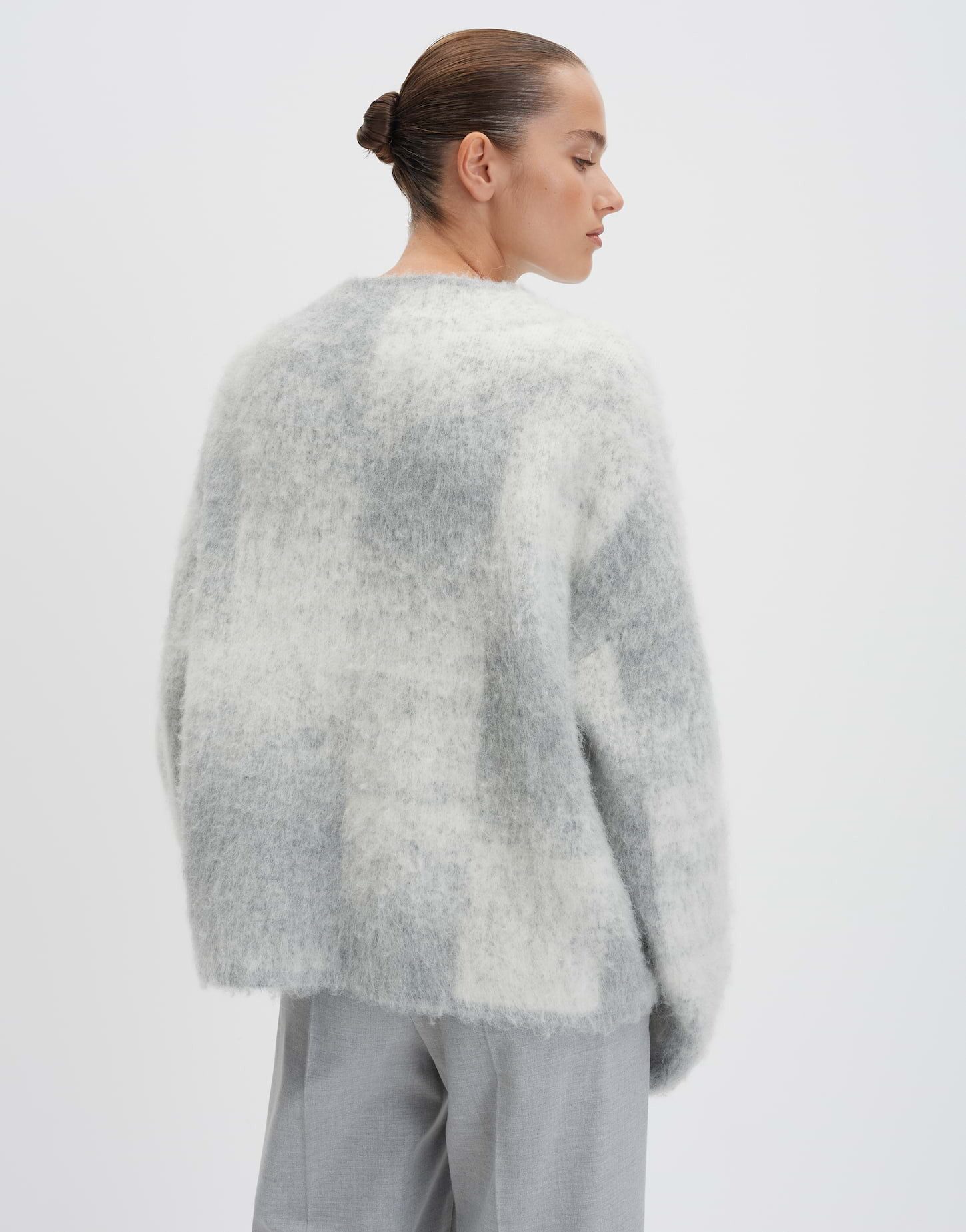someday Strickpullover TEONIE Loose mit Jacquardmuster Jacquard-Pullover mit weitem Schnitt und modernem Funnel Neck