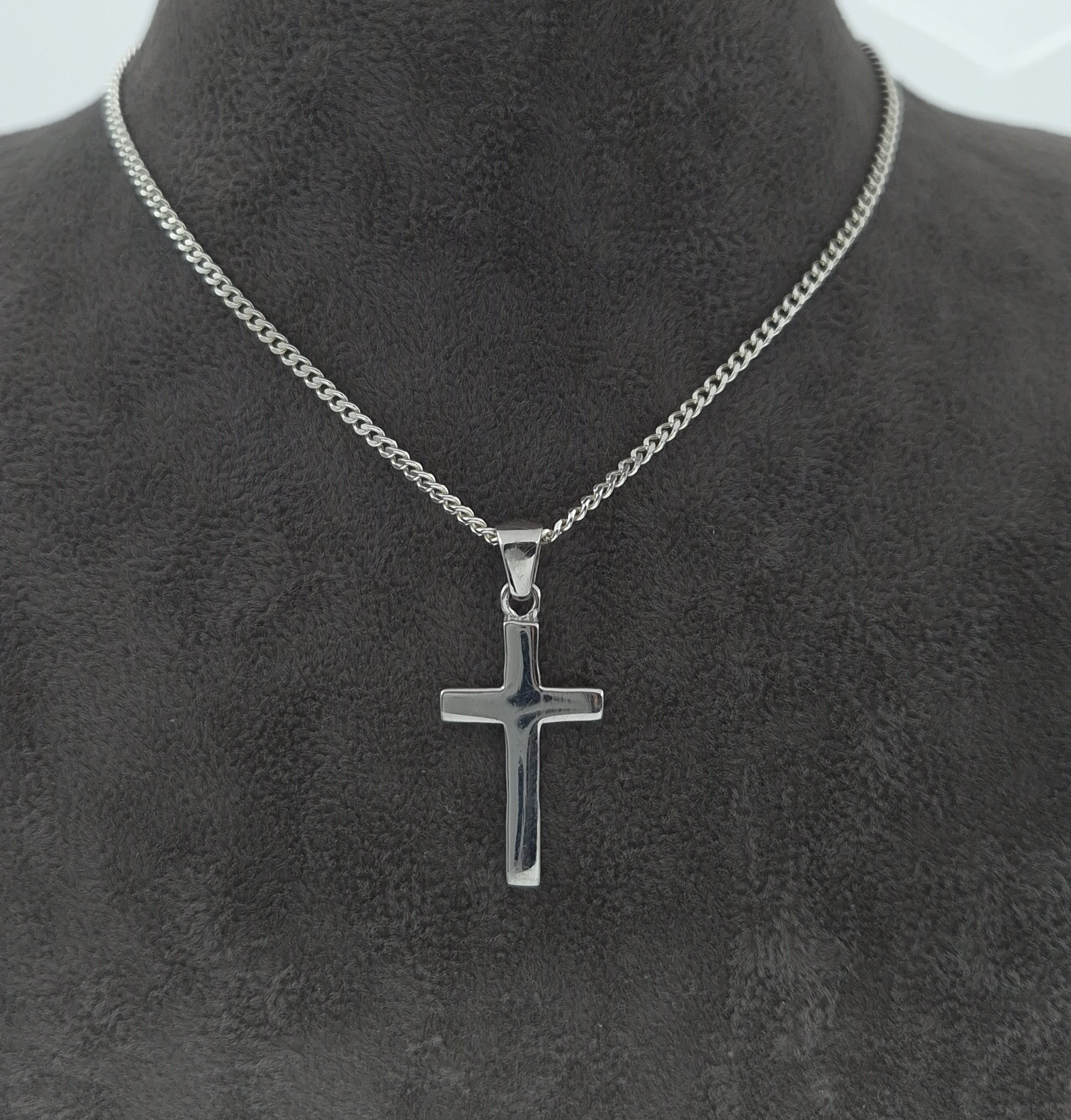 NAHLE Kette mit Anhänger Kreuz Silberkette Kreuz Kette Silber Panzerkette ( günstig online kaufen
