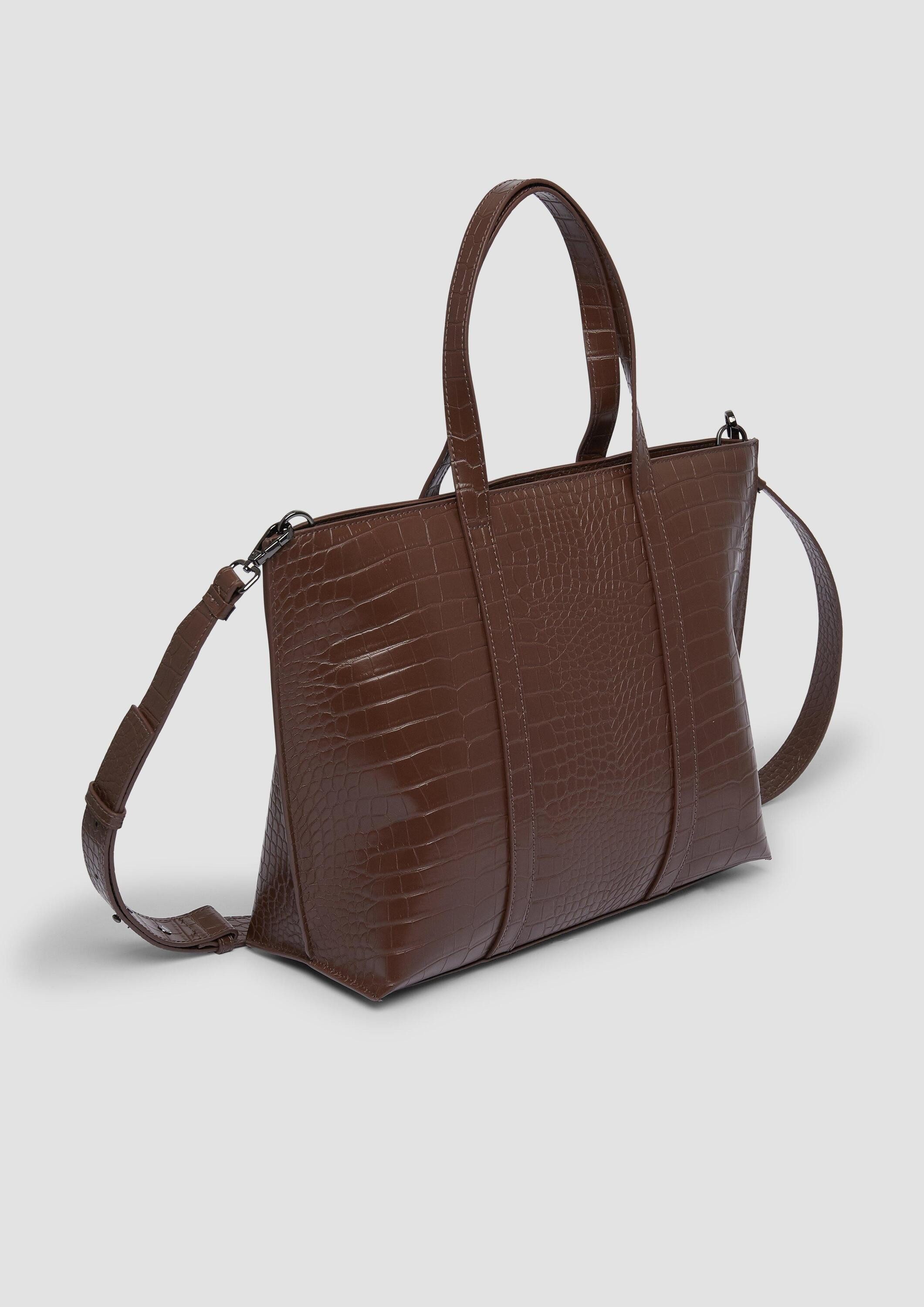 s.Oliver Handtasche Tasche, Geräumiger Shopper aus Lederimitat in Kroko-Optik