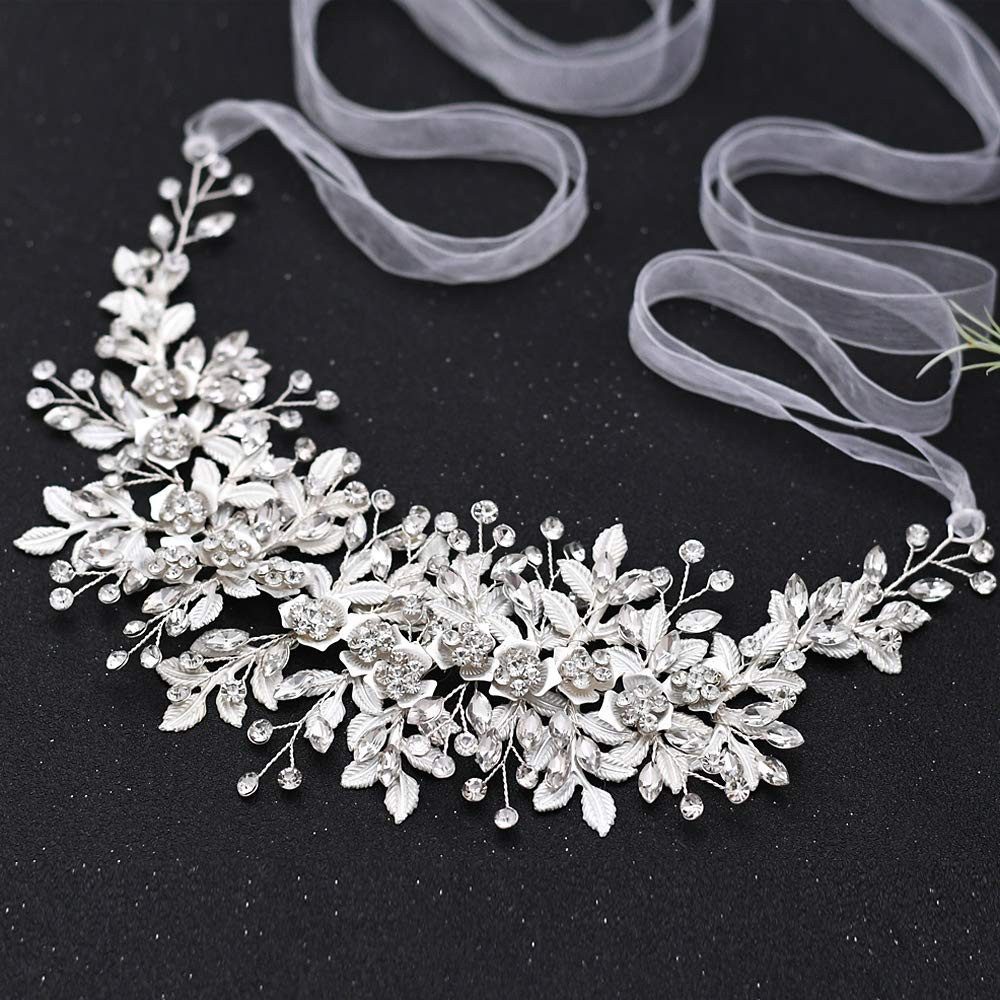 LIANNA Haarspange Haarschmuck, Hochzeit für Frauen,Braut Haar,Haarnadeln, Set, 1-tlg., Haarkamm für jeden festlichen Anlass, Blumen-Stirnband Hochzeit, Strass, Blume, Braut-Tiara