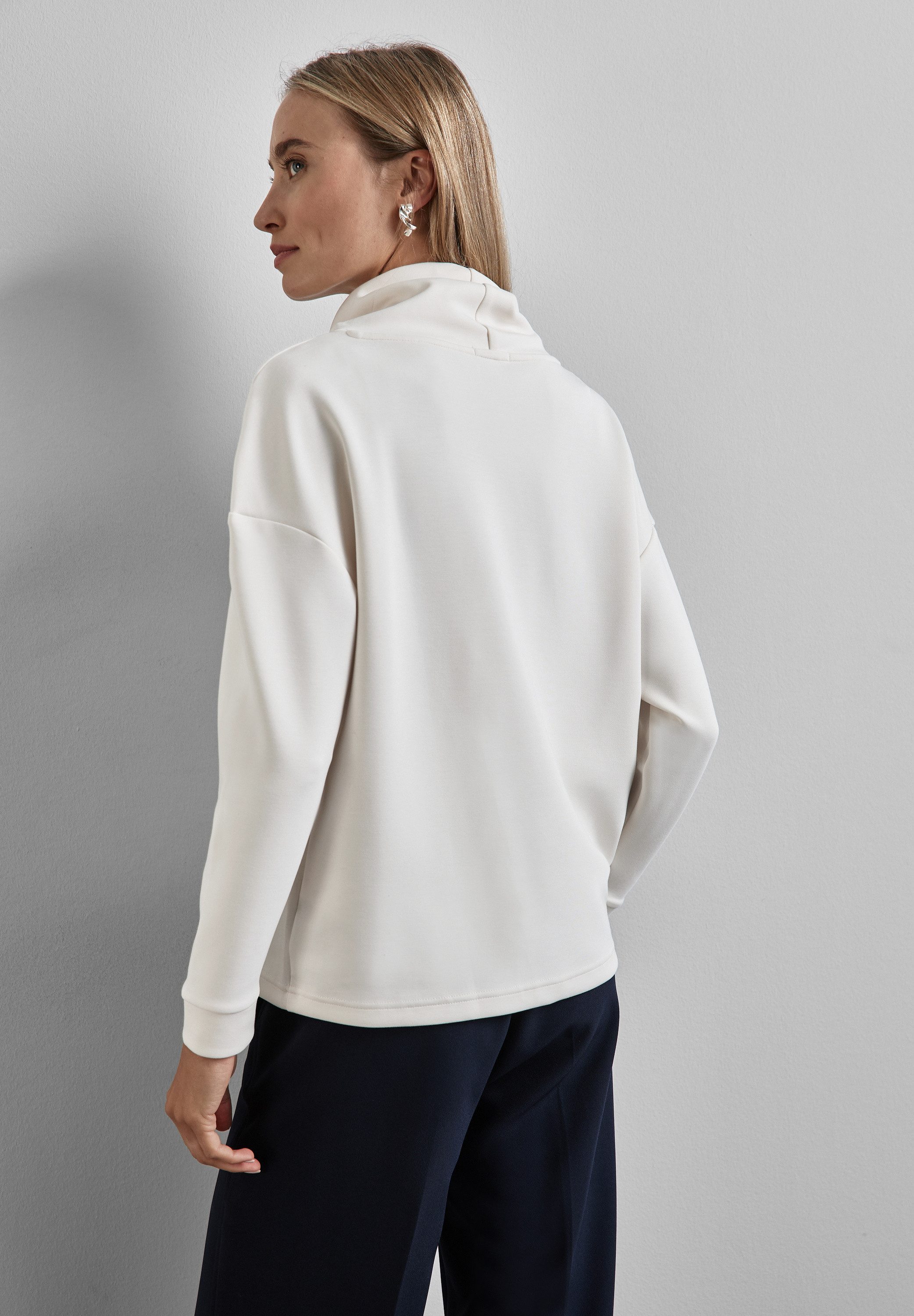 STREET ONE Langarmshirt mit Tunnelzugband am Kragen