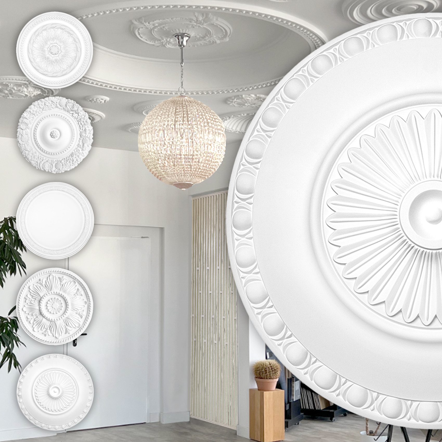 Hexim Perfect Wanddekoobjekt B3023 (Stuckrosette aus günstig online kaufen