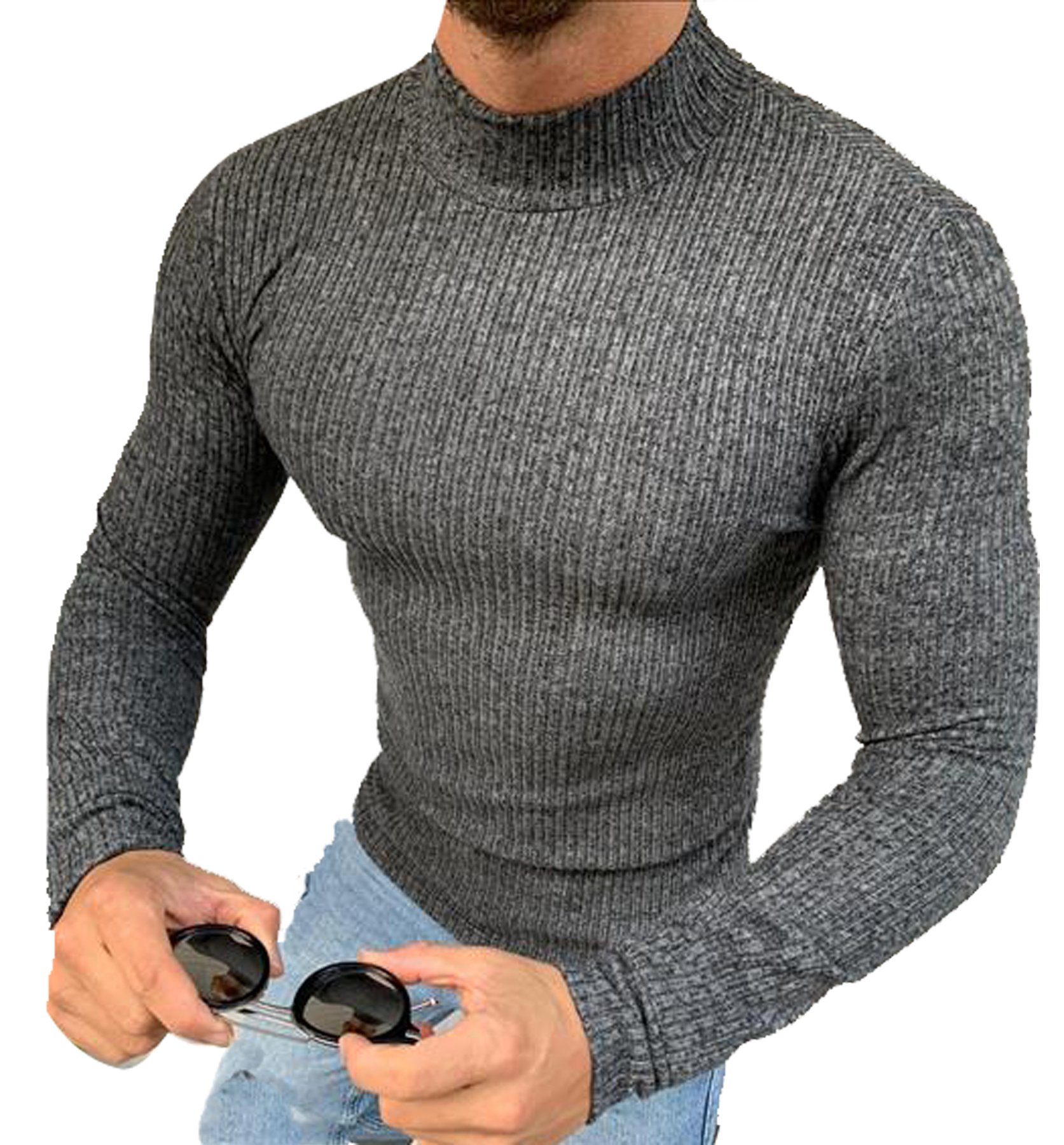 Megaman Jeans Rollkragenpullover »Kurzer Rollkragenpullover Rolli Rollkragen  Pulli Shirt Premium Qualität Sweater Herren« online kaufen | OTTO