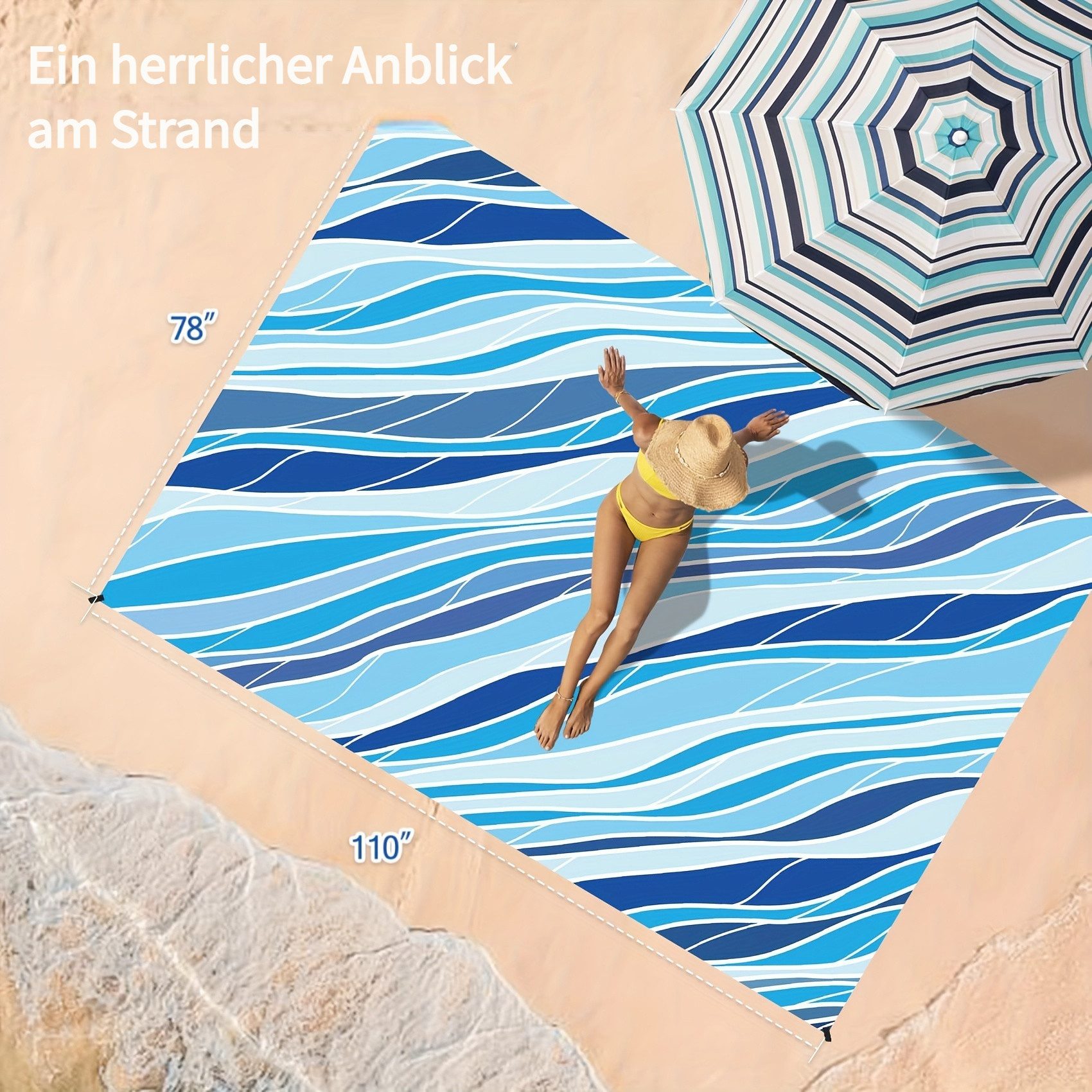 Picknickdecke Stranddecke Wasserdicht, Camping Decke Picknickdecke günstig online kaufen