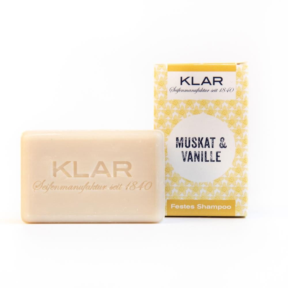 Klar Seife Festes Haarshampoo Festes Shampoo - Muskat & Vanille 100g