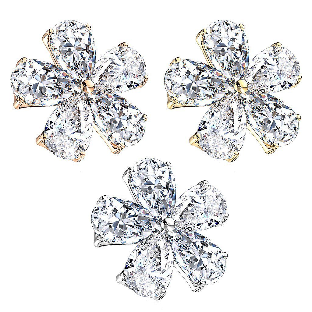 Taffstyle Piercing-Implantat Aufsatz für Dermal Anchor Piercing Kristall Blume, Aufsatz Dermal Anchor Piercing Hautanker Implantat Skin Diver Strass