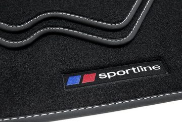 teileplus24 Auto-Fußmatten F654 Velours Fußmatten kompatibel mit BMW 5er LCI F10 F11 2013-2017