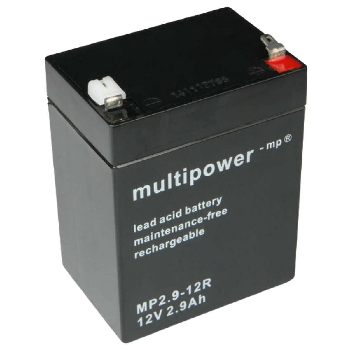 Multipower Multipower MP2,9-12R Bleiakku 12V 2,9Ah AGM Batterie für USV Notstrom Batterie, (12 V)