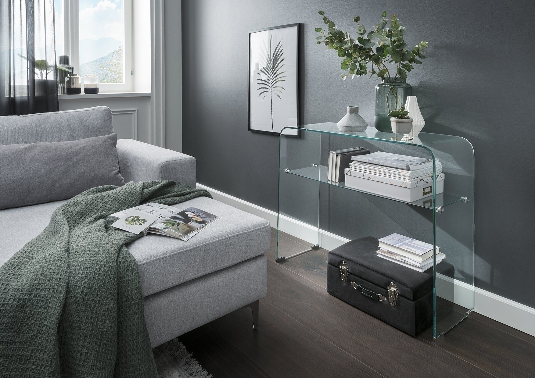 freiraum Anrichte 7/144ESG, in Klarglas, Glas - 90x75x30cm (BxHxT)