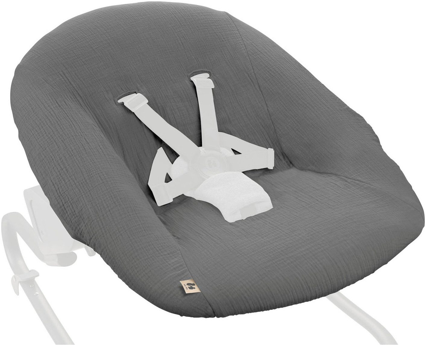 Hauck Babywippe Baby Bouncer Cover Muslin Dark Grey, Schonbezug für Babywippe und Hochstuhlaufsätze