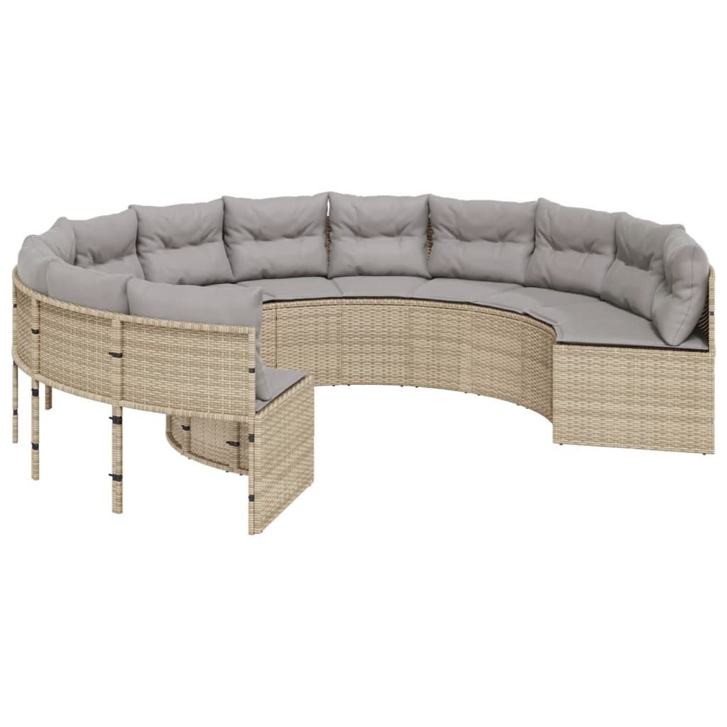 vidaXL Loungesofa Gartensofa mit Kissen Rund günstig online kaufen