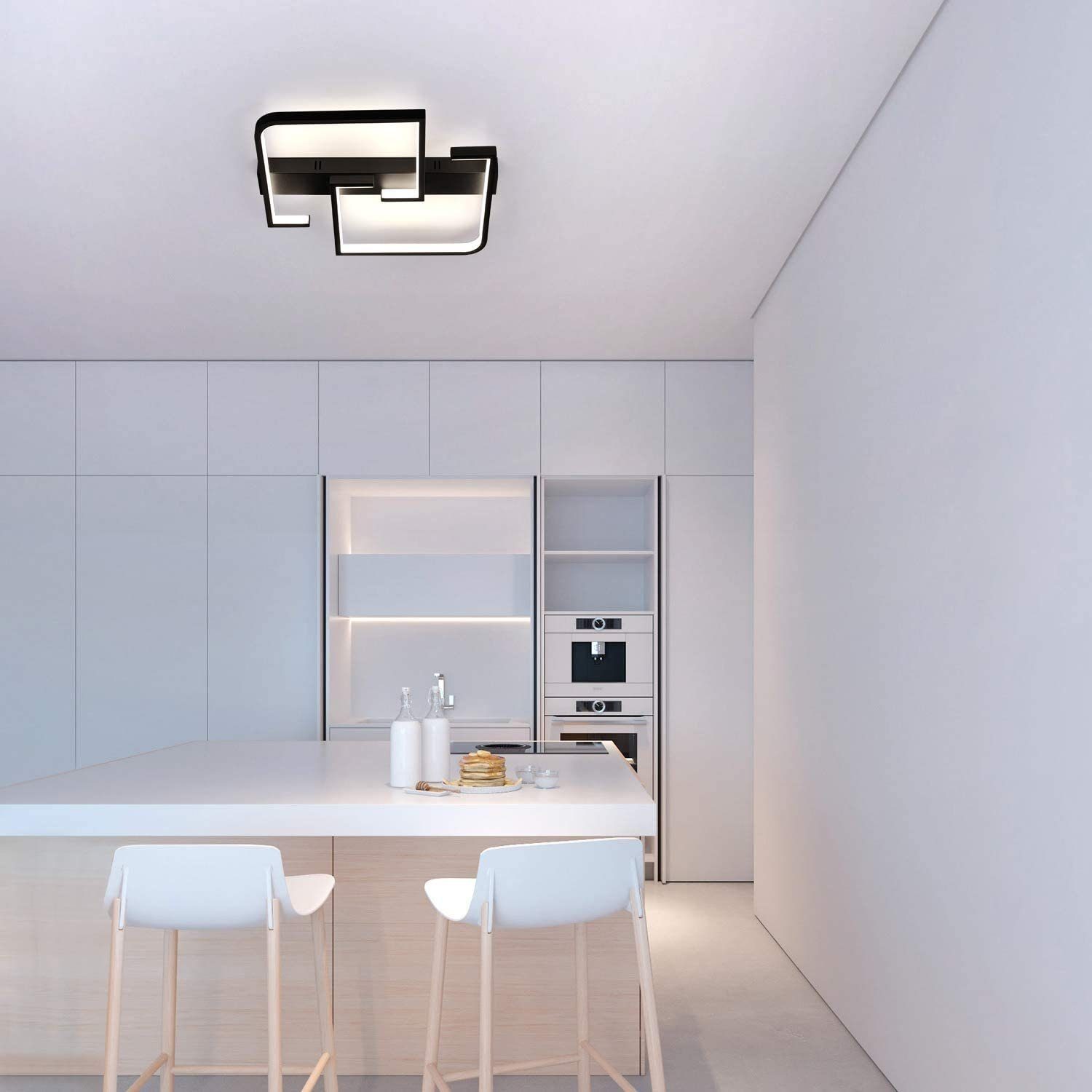 Nettlife LED Deckenleuchte Wohnzimmer Schwarz Dimmbar günstig online kaufen