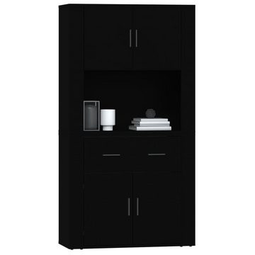 vidaXL Sideboard Highboard Schwarz Holzwerkstoff (2 St)