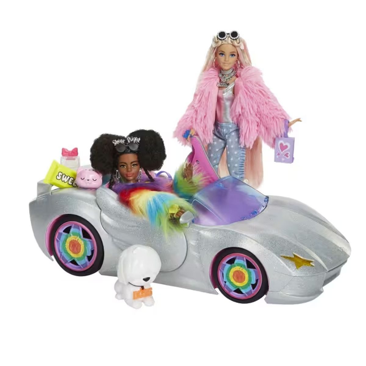 Mattel® Puppen Fahrzeug Mattel HKB01 - Barbie Extra - Cabrio+2 Puppen+Haust günstig online kaufen