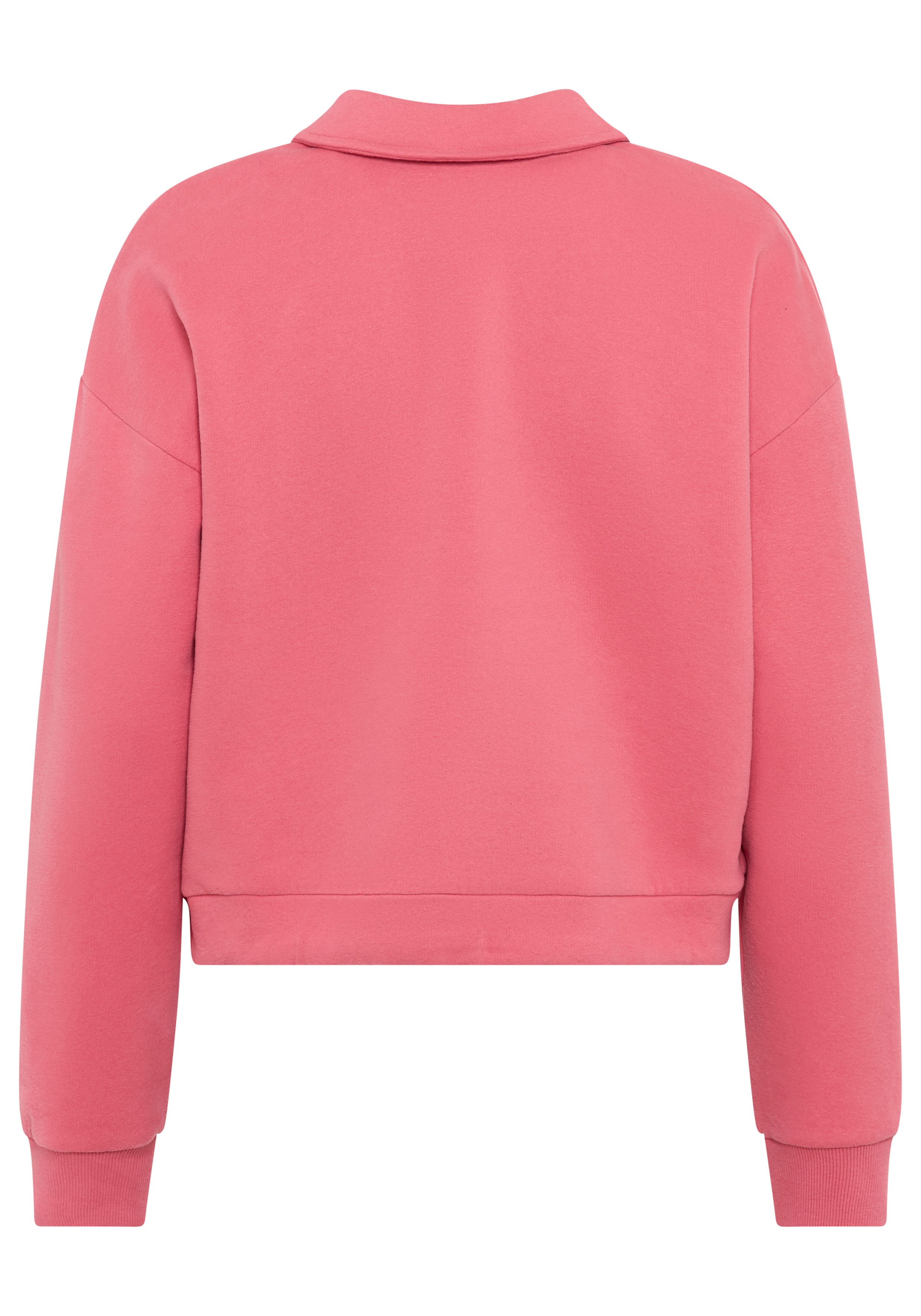 Laura Scott Sweatshirt Weiche Baumwollmischung mit V-Ausschnitt und Kordel am Saum