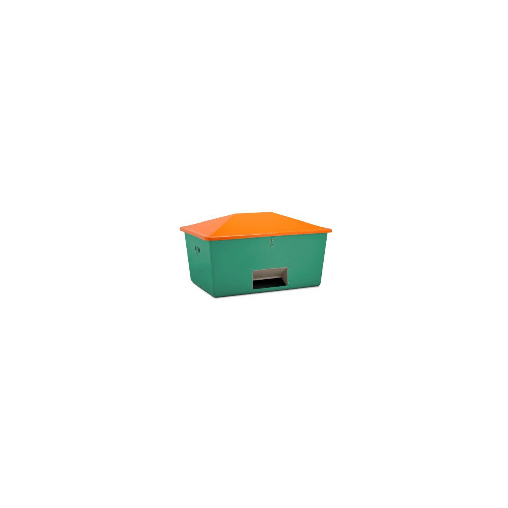 CEMO Salzbehälter CEMO Streugutbox 2200 Liter mit Entnahme grün/orange