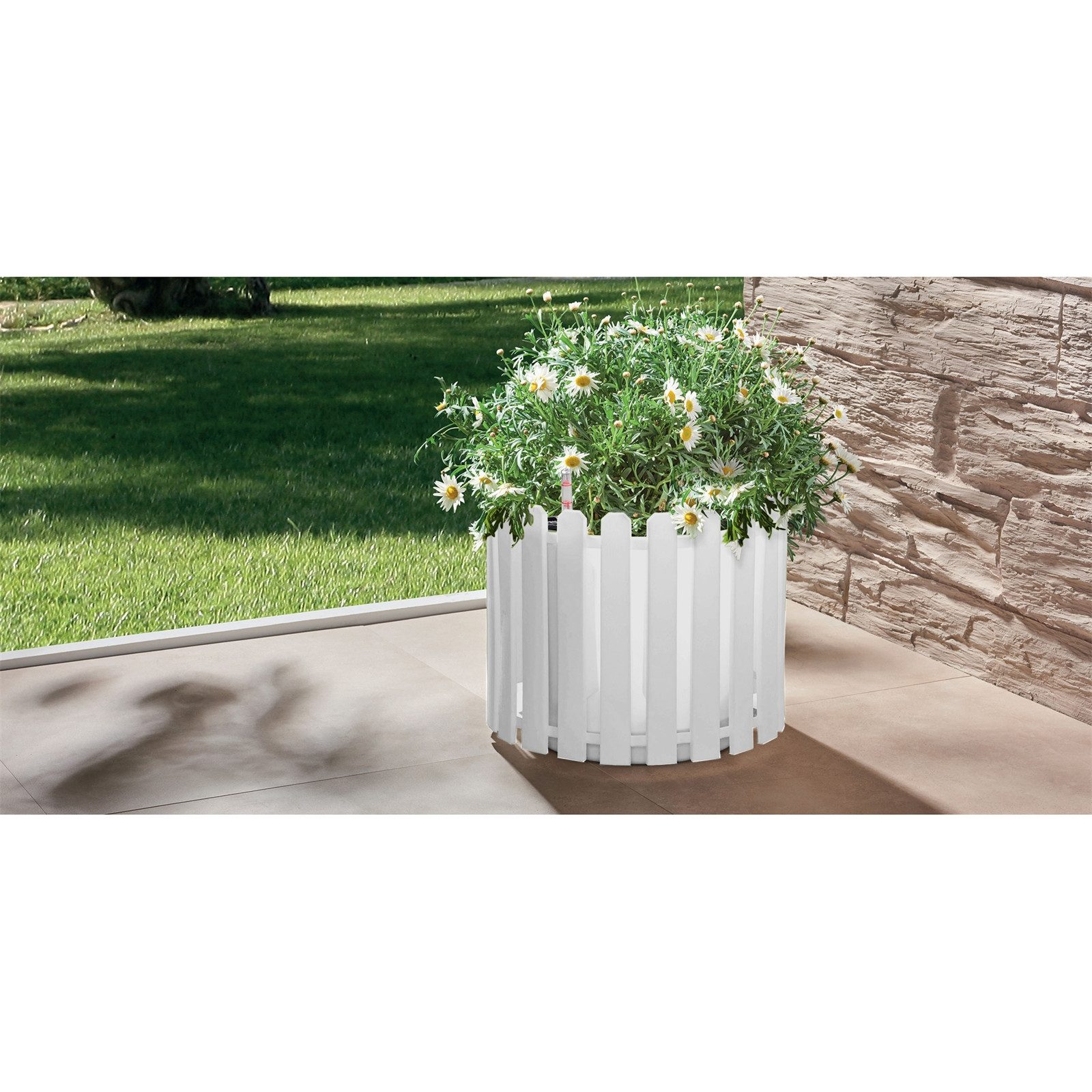 HTI-Living Blumentopf Blumentopf mit Wasserspeicher Nessa rund weiß (Stück, günstig online kaufen