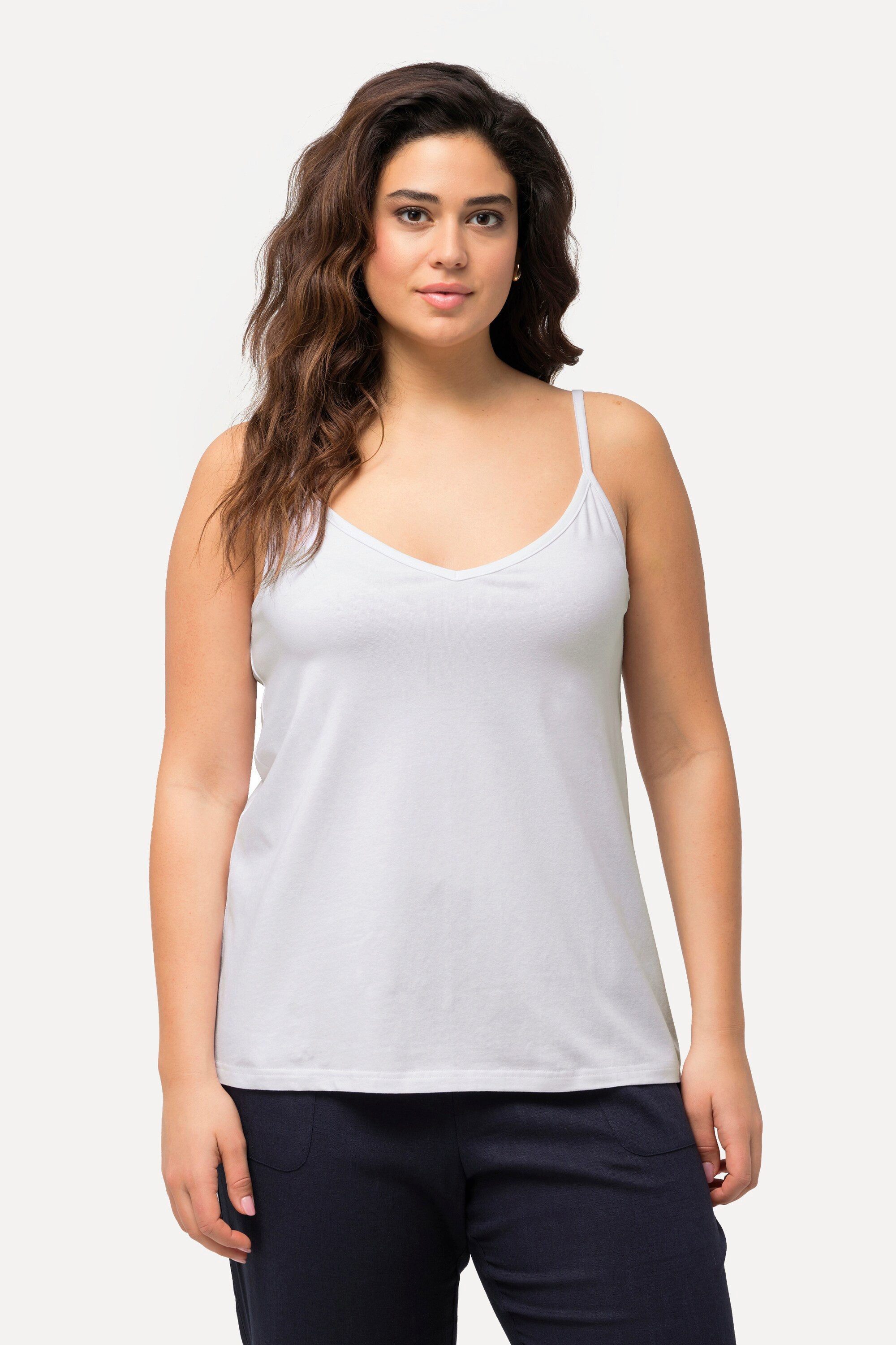 Longtop Top V-Ausschnitt ärmellos Spaghettiträger