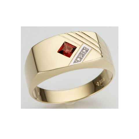 Firetti Diamantring Schmuck Geschenk Gold 585 Damenring Verlobungsring Goldring, mit Granat - mit Brillant