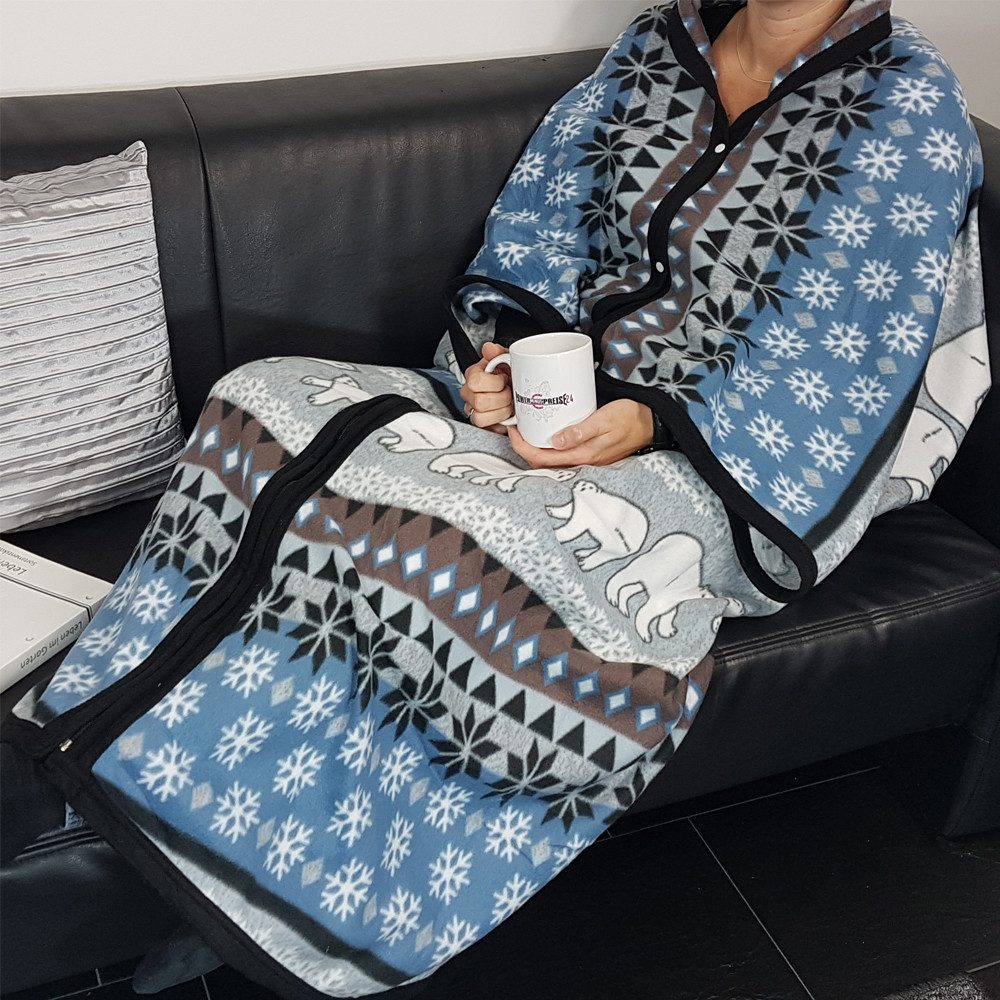 Wohndecke Waidmeister Kuscheldecke mit Ärmeln Eisbären 150x170 cm, Waidmeis günstig online kaufen