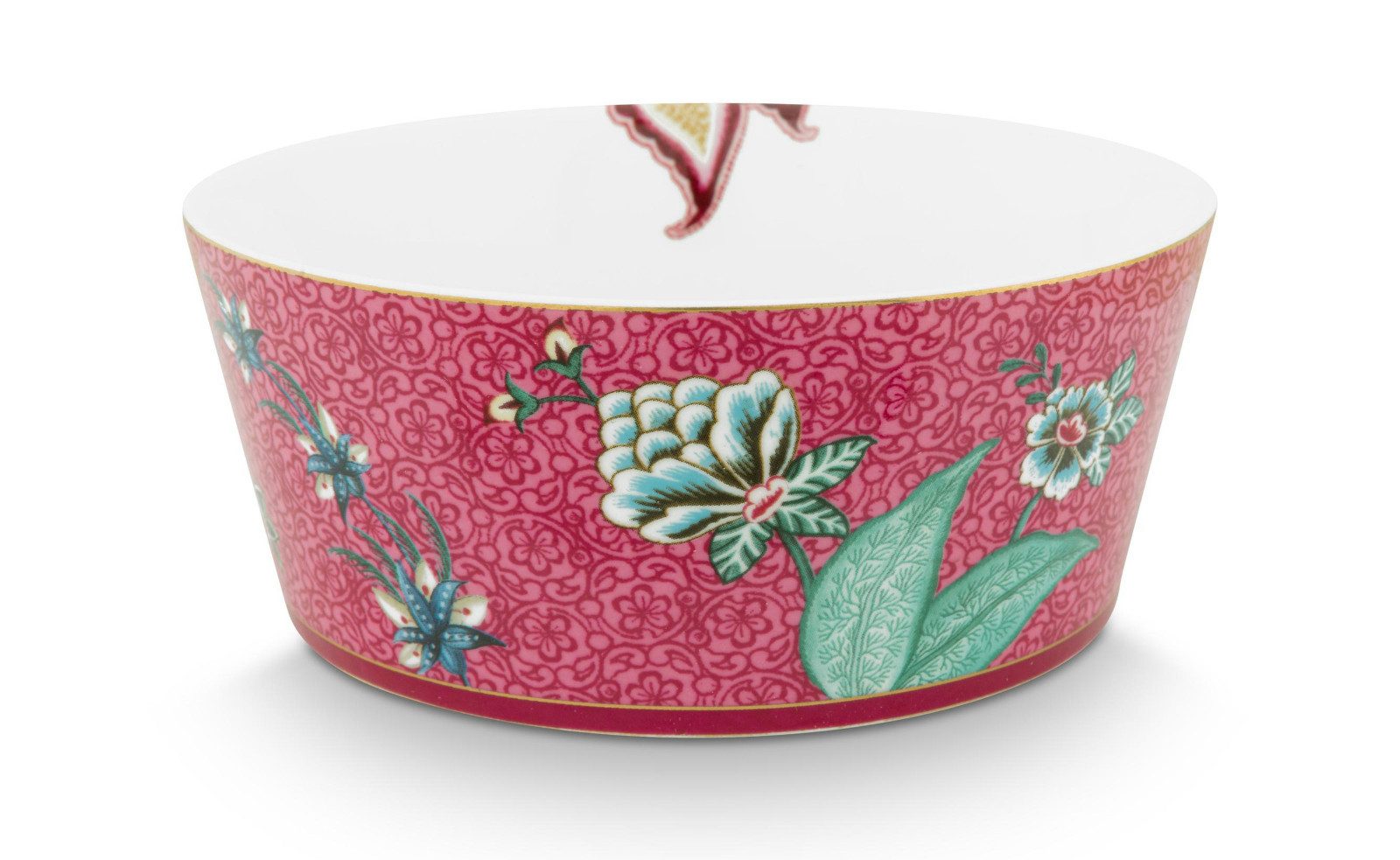 PiP Studio Schale Flower Festival Oriental Geschenkset Schalen und Essstäbchen dark pink, Porcelain, (Bowls), Giftset Bowls 15cm & Chopsticks Oriental Flower Festival Dar