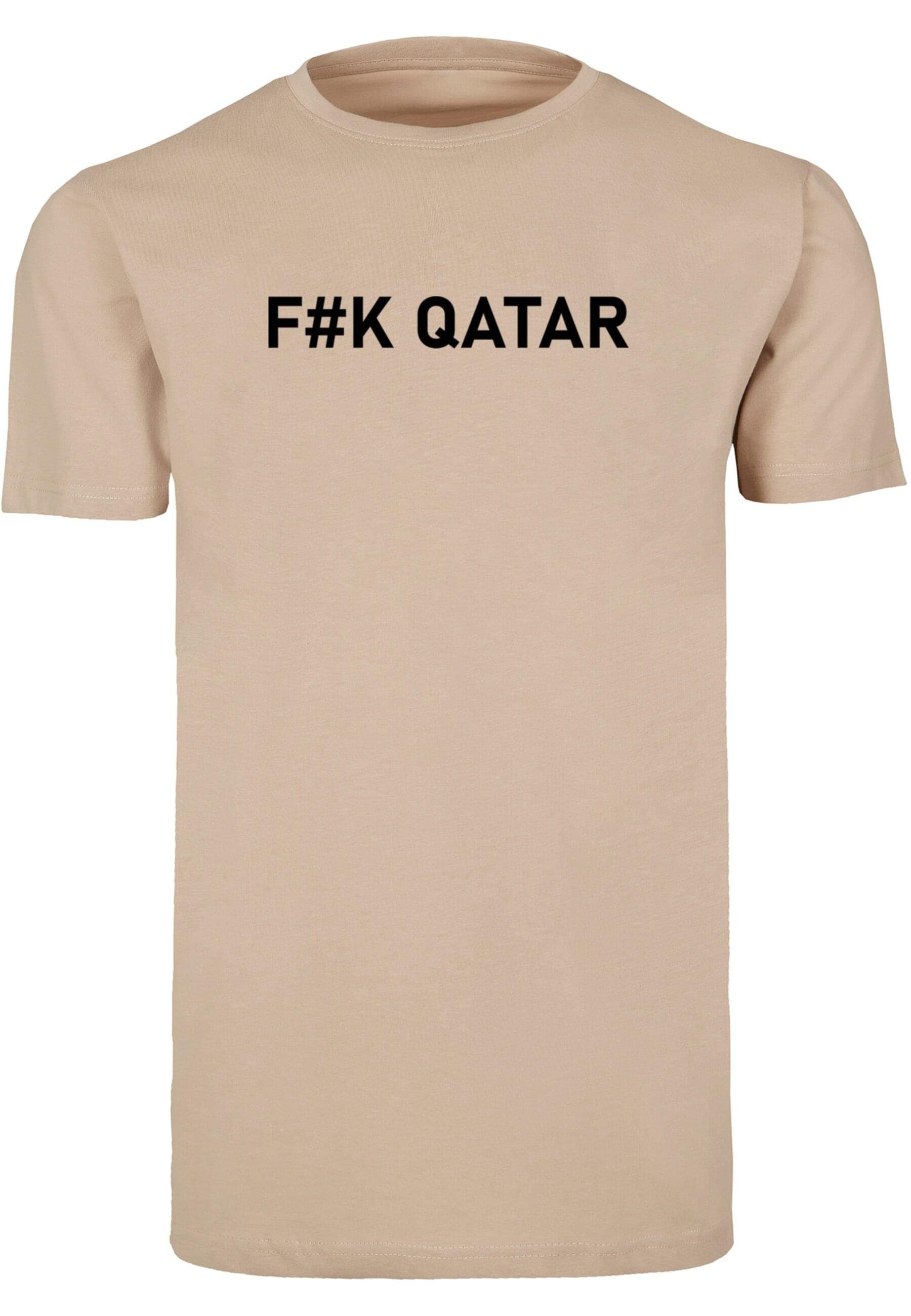 Merchcode T-Shirt Herren F#K Qatar T-Shirt Round Neck (1-tlg) sand