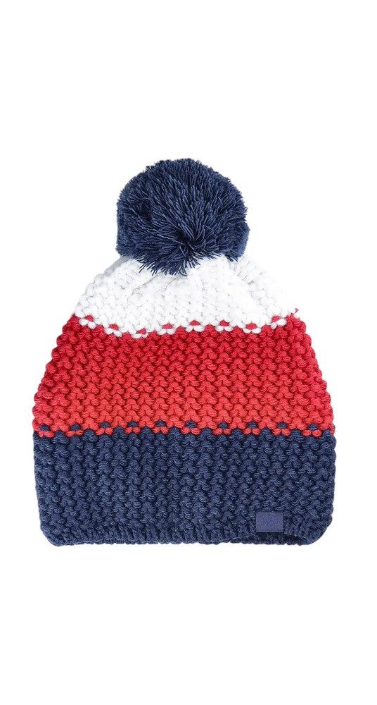 4F Bommelmütze Wintermütze (Bommel) M461 Cap - rot/weiss/dunkelblau