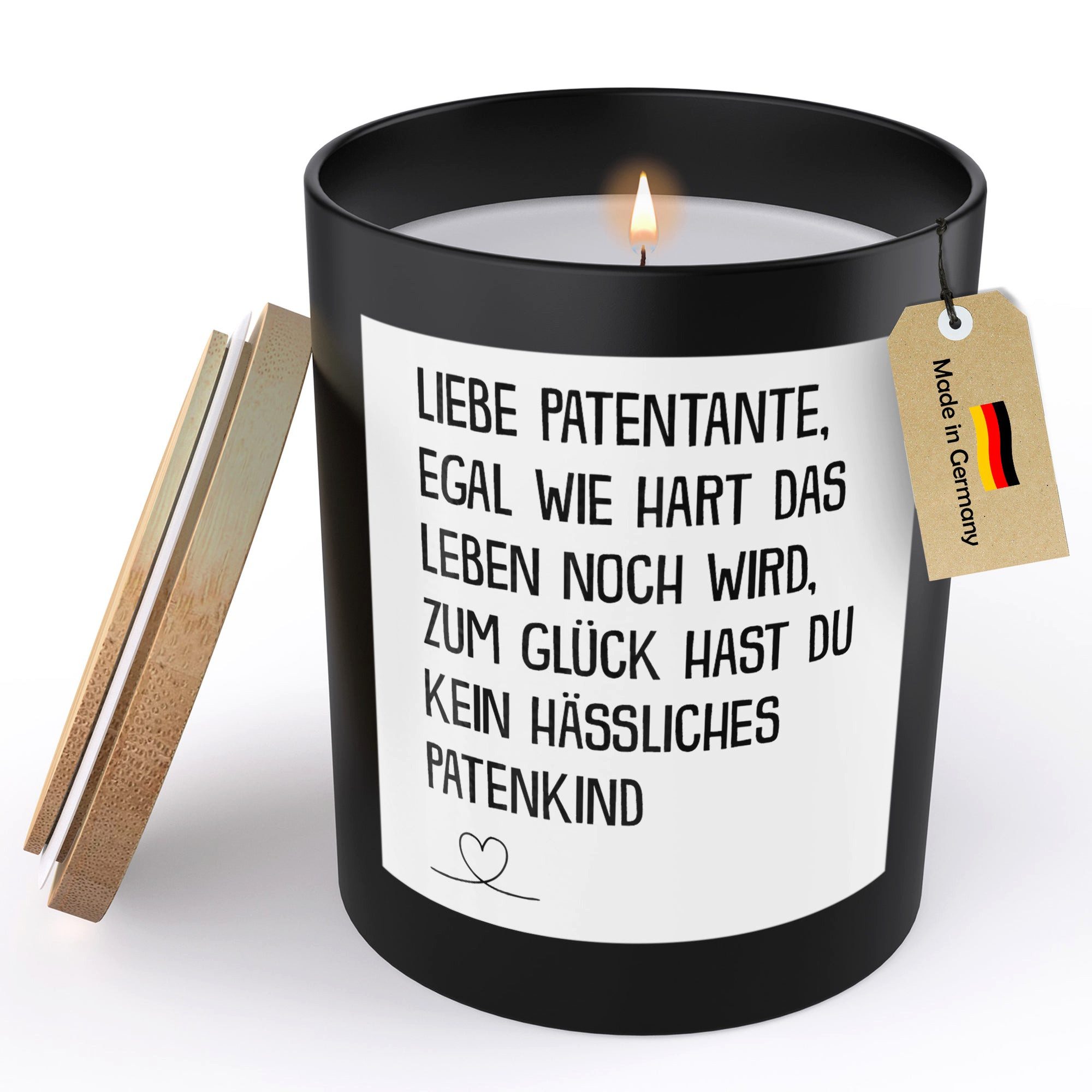 22Feels Duftkerze Deko Patentante Geschenk Patin Taufpatin Geburtstag Weihnachten Frauen, MADE IN GERMANY, Europäisches Sojawachs, Handgegossen