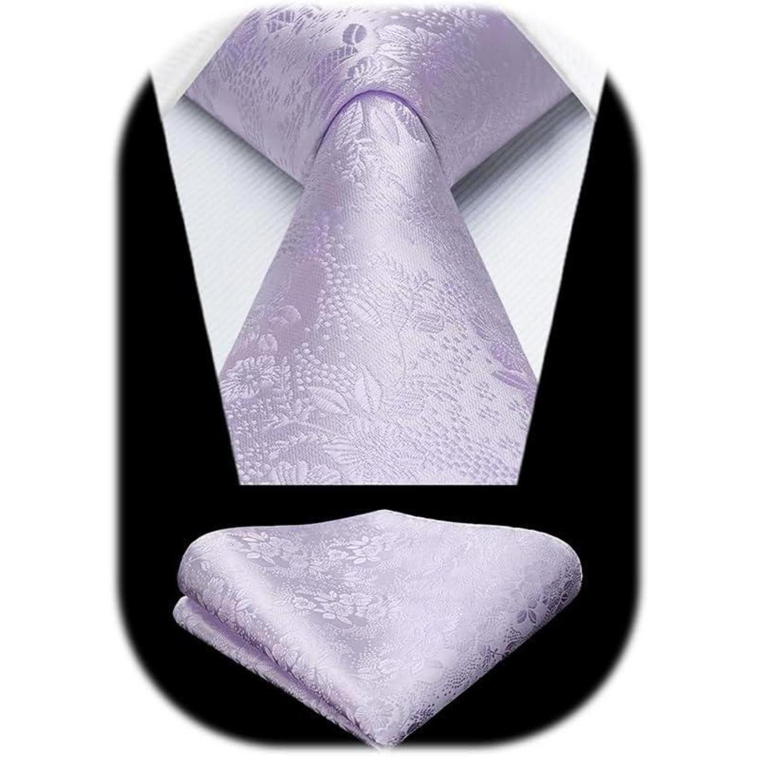 LuxusKollektion Krawatte Krawatte Herren Floral Seide 024c-hellviolett Einheitsgröße