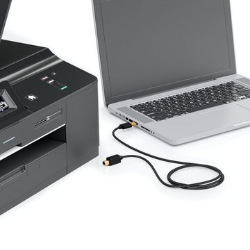 deleyCON deleyCON 0,5m USB 2.0 Drucker- Scannerkabel USB A-Stecker zu USB-Kabel