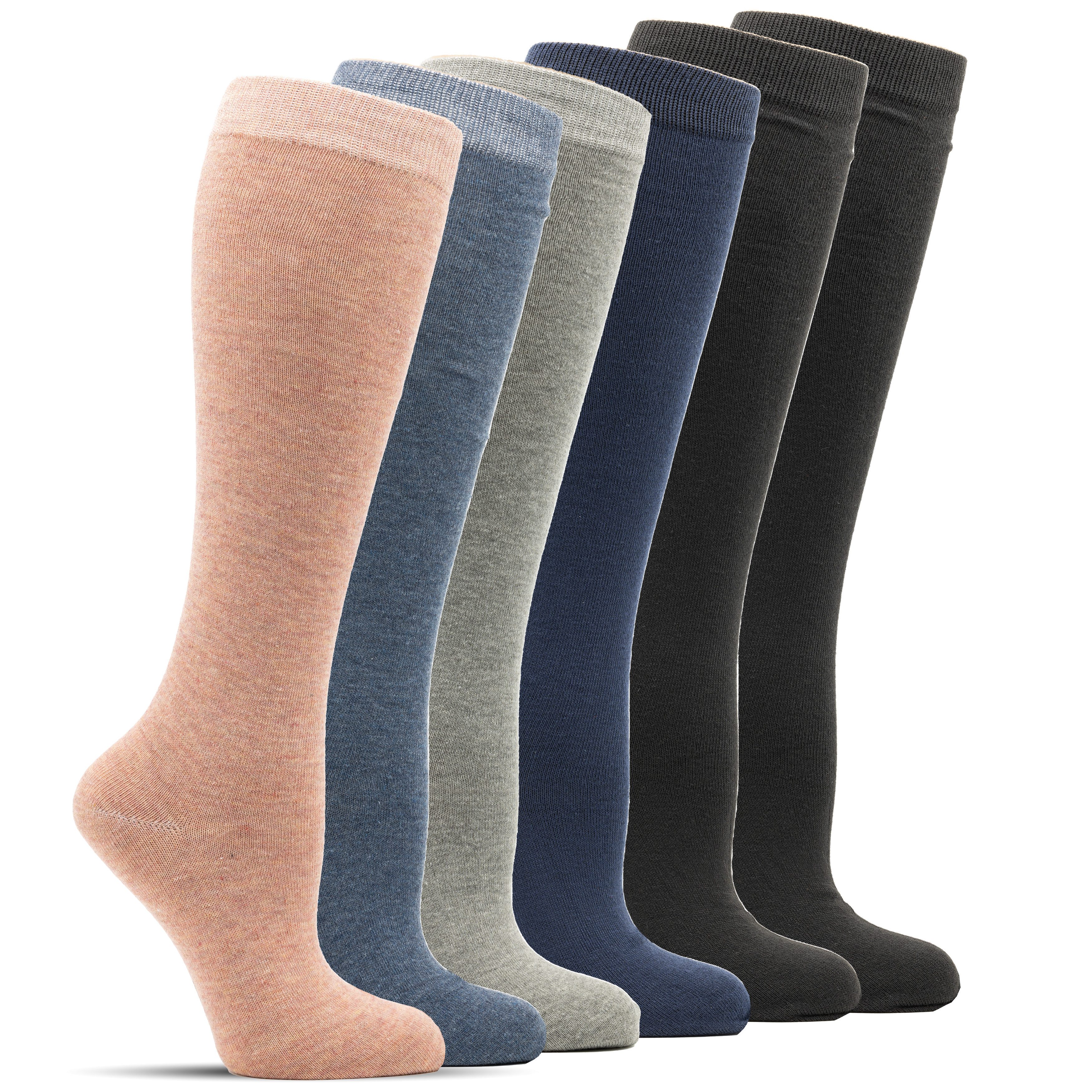 Socked Kniestrümpfe Damen Kniestrümpfe, Baumwolle (6-Paar, 4 verschiedene F günstig online kaufen