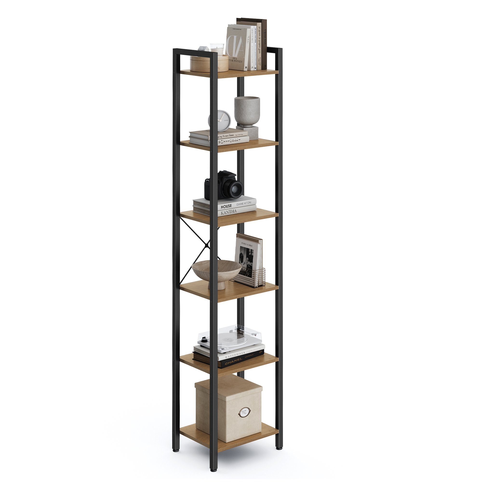 VASAGLE Bücherregal, Lagerregal, 6 Ebenen, Bücherregal, Stahlrahmen günstig online kaufen