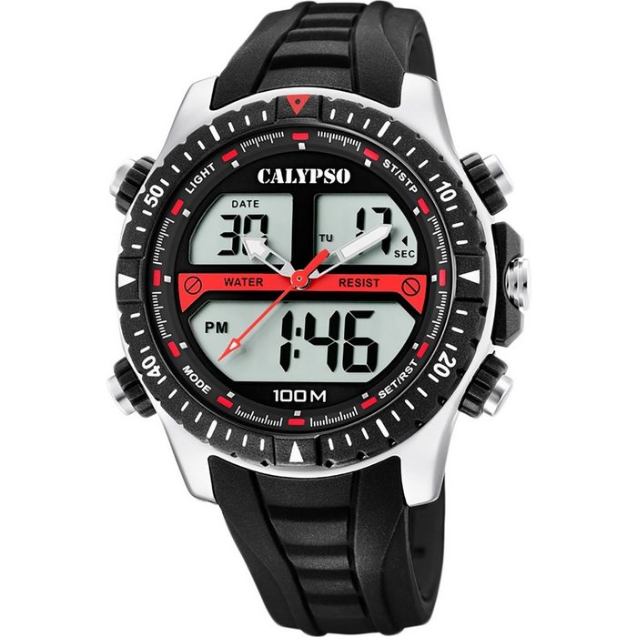 CALYPSO WATCHES Digitaluhr Calypso Herren Uhr K5773/4 (Armbanduhr) Herren Armbanduhr rund Kunststoff PUarmband schwarz Sport