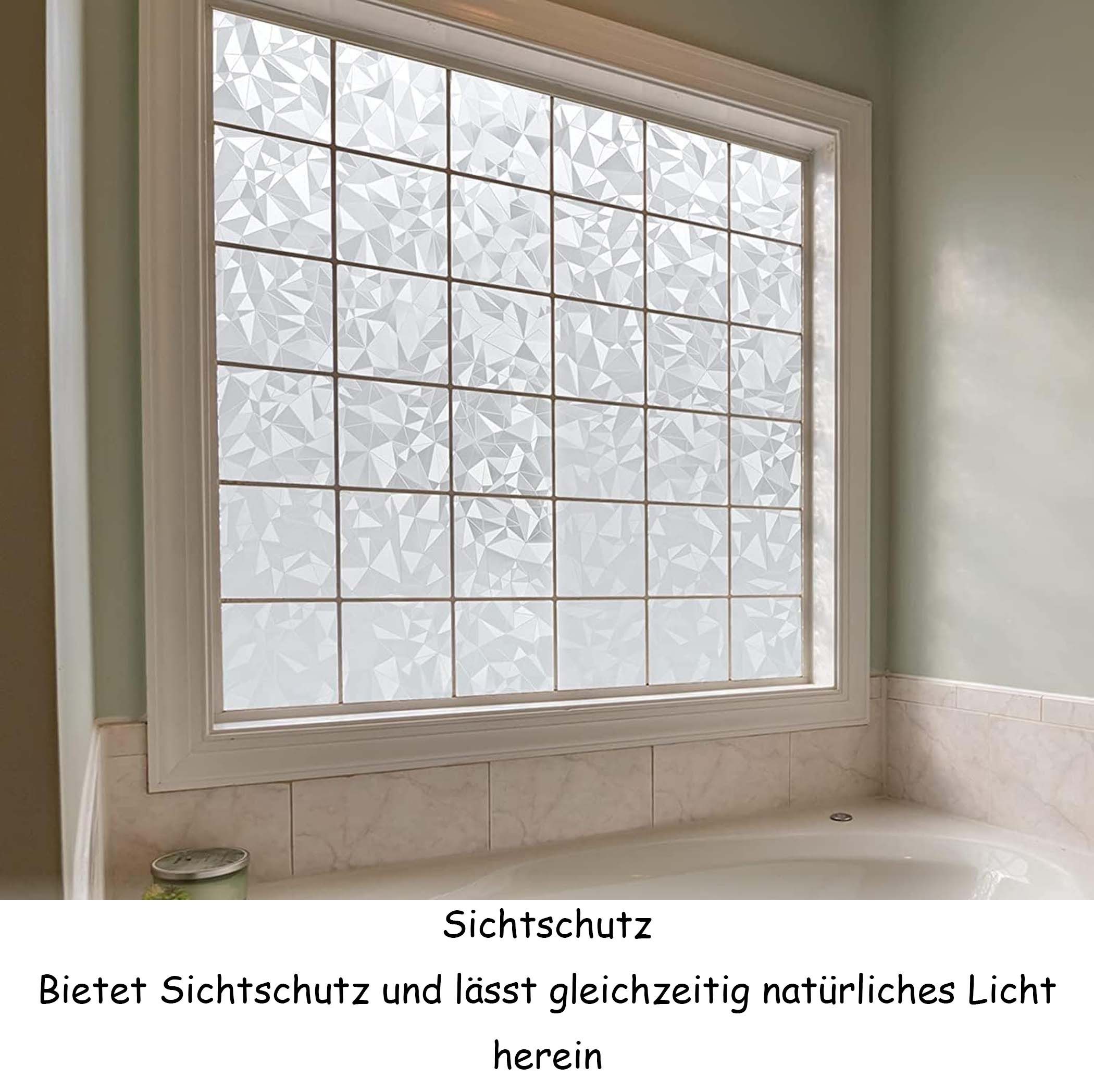 Diwzbyn Fensterfolie Blickdicht Selbsthaftend, Sichtschutzfolie Fenster, 90% UV-Schutz – Bild 4 von 5