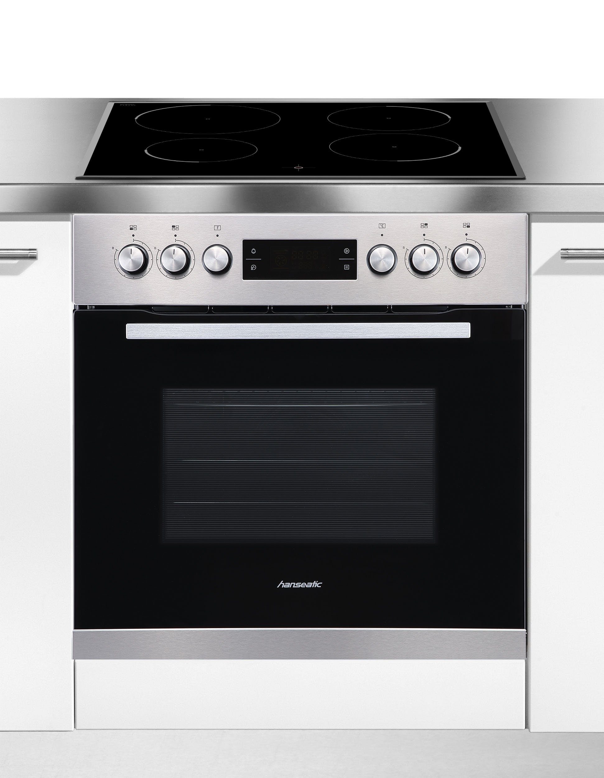 Hanseatic Elektro-Herd-Set 65C90C7-E11B200 + MC-HF662A, mit 1-fach-Teleskopauszug, Leichte Verschmutzungen werden mithilfe von Wasserdampf entfernt