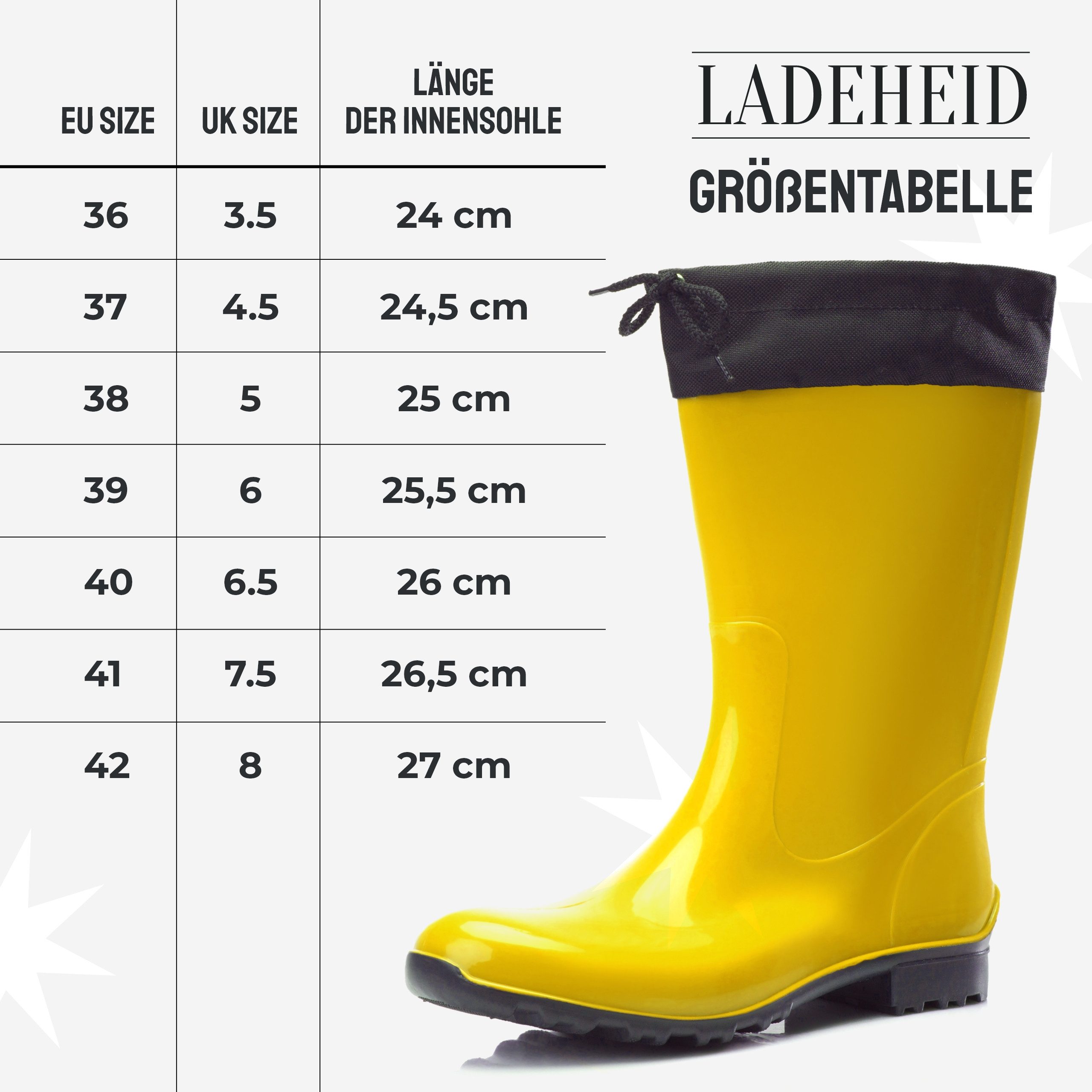 Ladeheid Damen Gummistiefel mit Stulpe LA-968 Gummistiefel – Bild 3 von 5