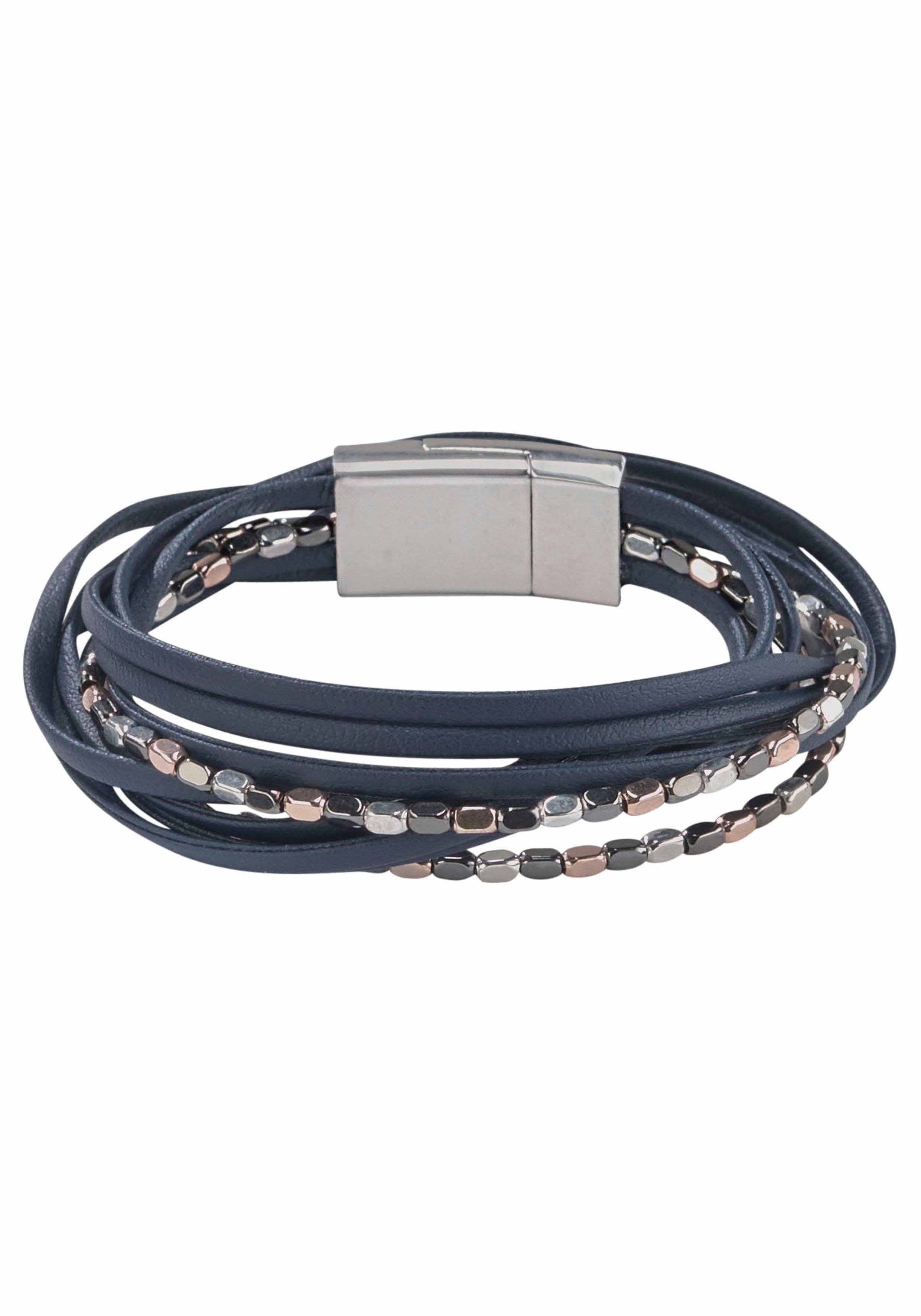 Firetti Wickelarmband mehrreihig, mit Elementen aus Metall