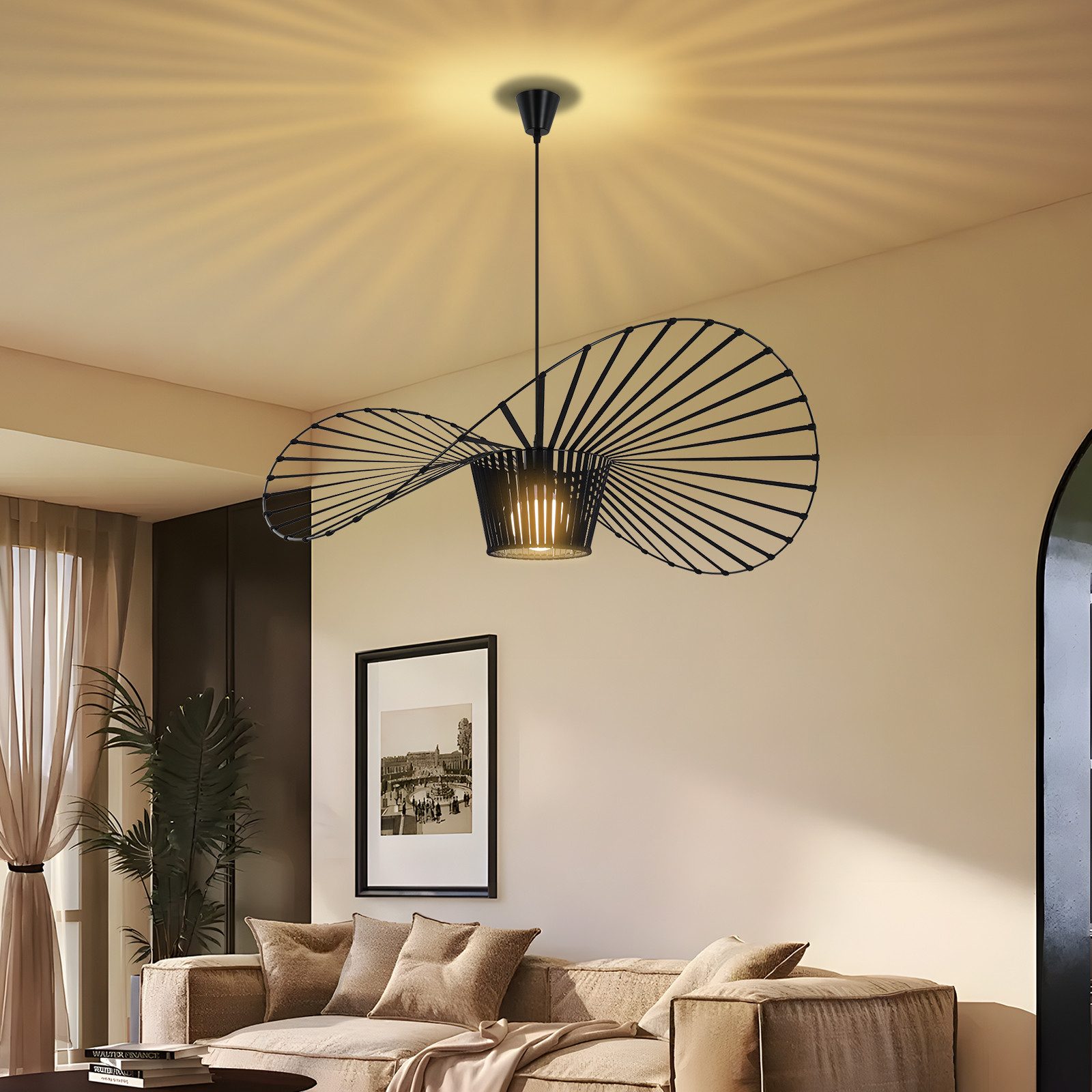 Nettlife Pendelleuchte Vintage Schwarz Esstisch E27 Hängelampe 60/80/100/12 günstig online kaufen