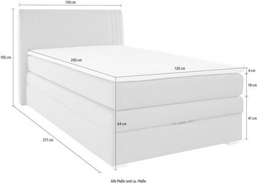 Jockenhöfer Gruppe Boxspringbett Amira, mit Bettkasten und Topper, erhältlich in den Breiten 120,140 & 180cm