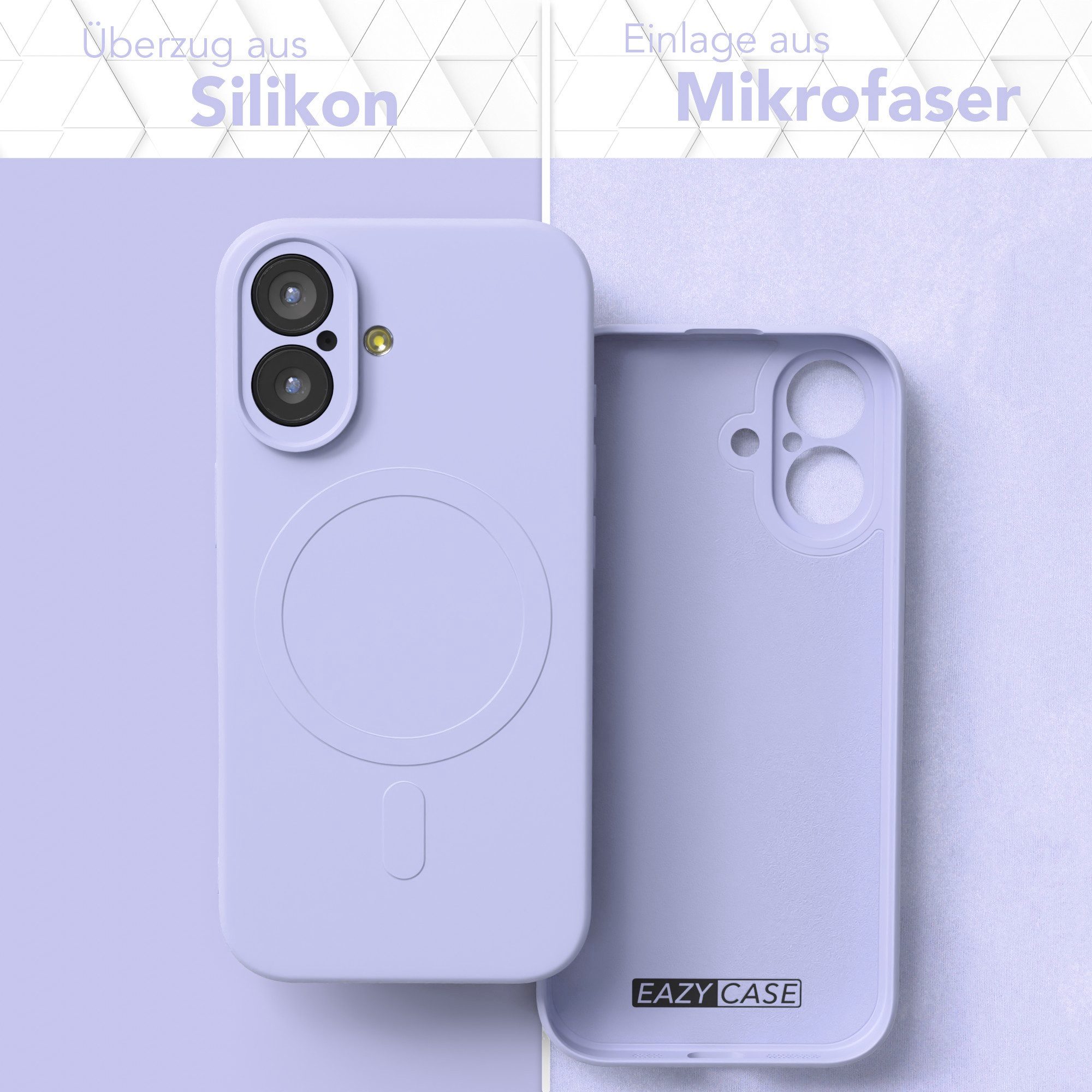 EAZY CASE Handyhülle für Apple iPhone 17 Hülle Silikon 6,3 Zoll, MagSafe Soft-Silikonhülle kabelloses Laden matte Oberfläche Blau Lila – Bild 3 von 5
