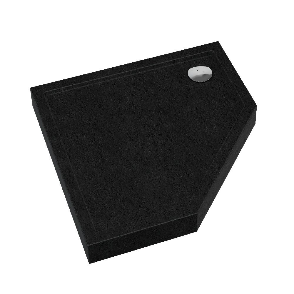 Aquabad® Duschwanne ULTIMA Black Stone, Fünfeck, Acryl, 1-St., Duschwanne, 80x80 cm