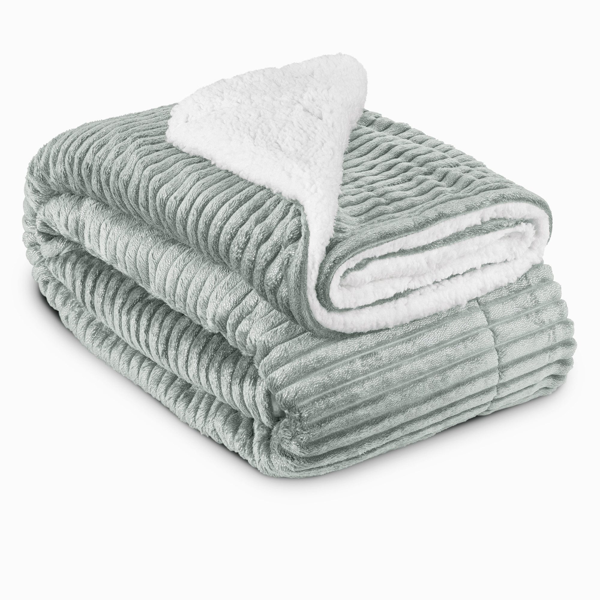 Wohndecke Sherpa Decke Kuscheldecke Glitzereffekt XL Hellgrau Elisa, 150x200cm, Beautissu, Dicke Winter Fleecedecke Lammfell-Optik & ? Hautfreundliche