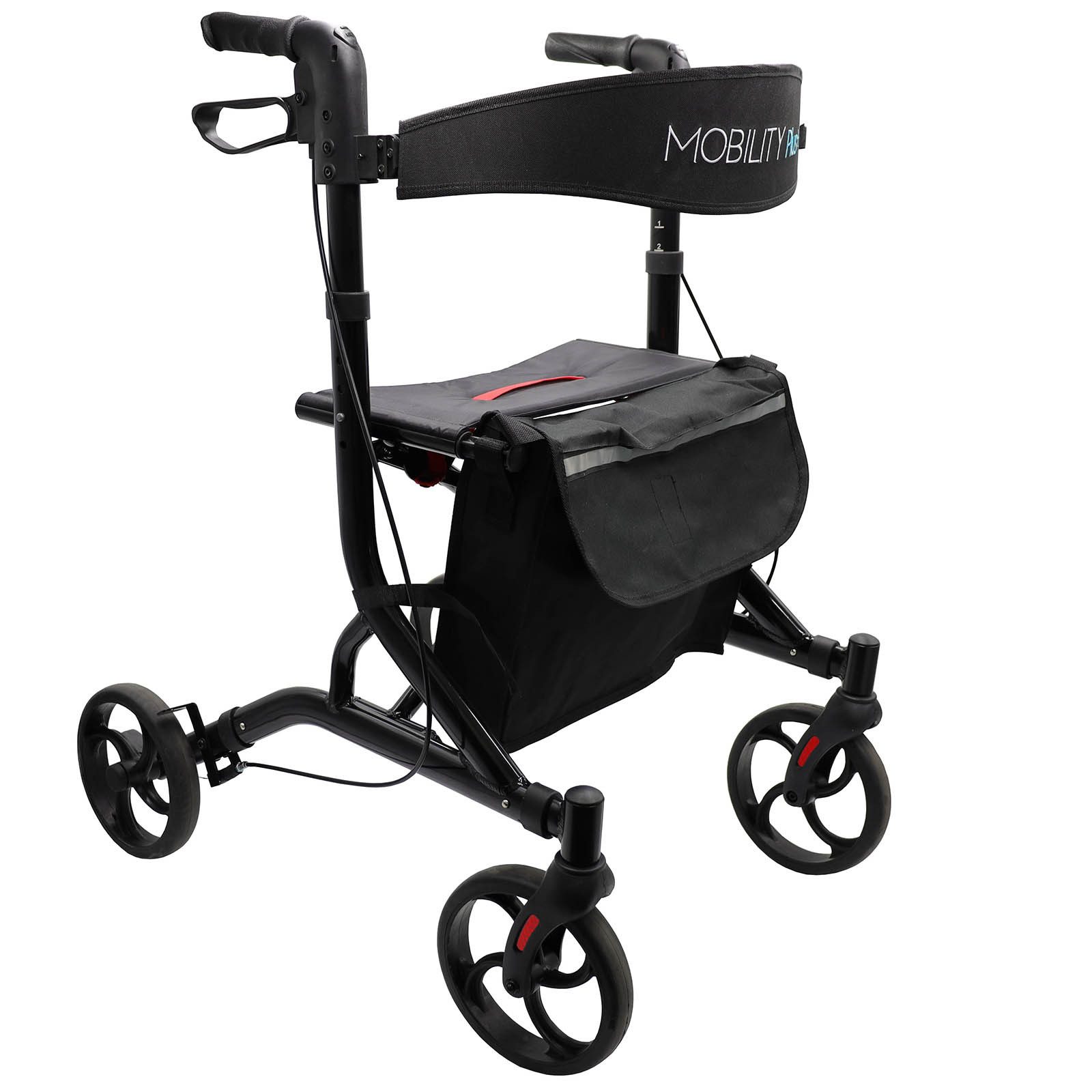 MOBILITY Plus+ Rollator LR10+, Leichtgewicht - Indoor und Outdoor - klappbar, einstellbar, +Tasche