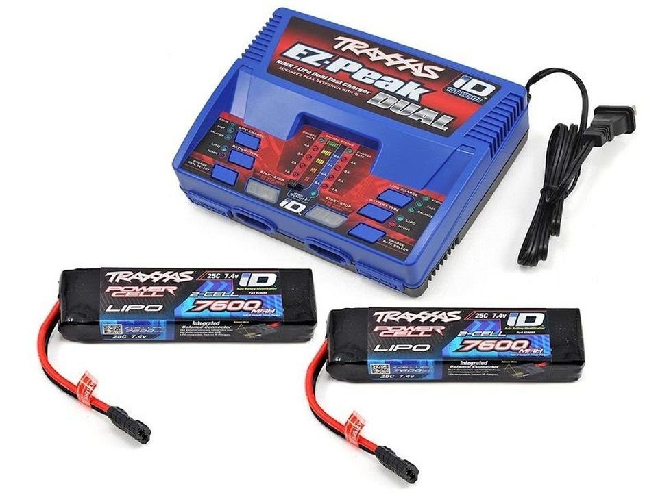 Traxxas Traxxas POWER PACK Dual EZ-Peak Plus Ladegerät EU Version + 2x ID LiPo RC-Ladegerät
