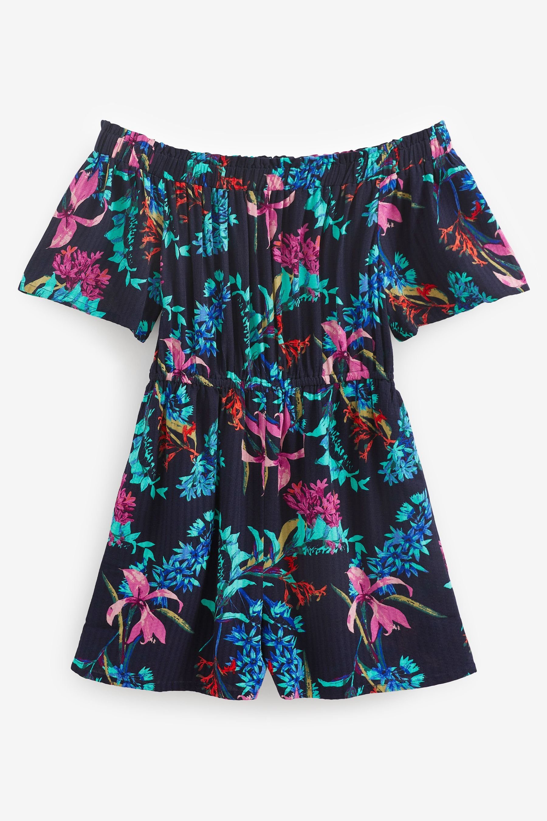 Blue Next Schulterfreier Playsuit Navy Floral (1-tlg) Overall