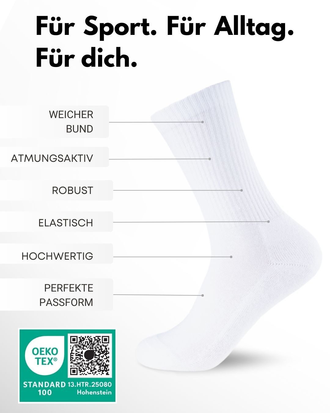 sockenkauf24 Sportsocken 10 Paar Tennissocken Damen & Herren Atmungsaktive Crew Socken (30-Paar) verstärkte Ferse & Fußspitze, gepolsterte Sohle, klimaregulierend