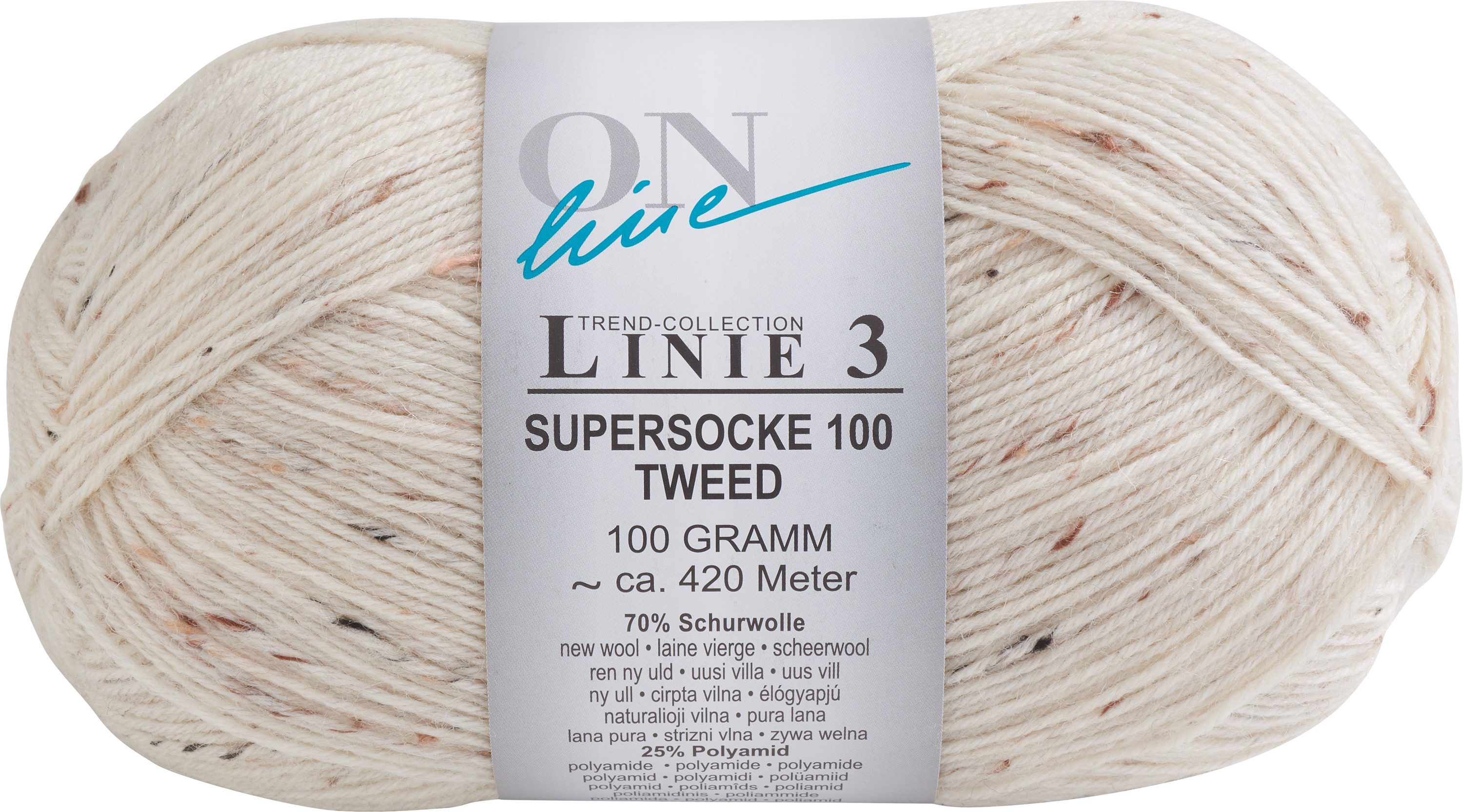 ONline Supersocke Tweed, Linie 3 Häkelwolle, 100 g