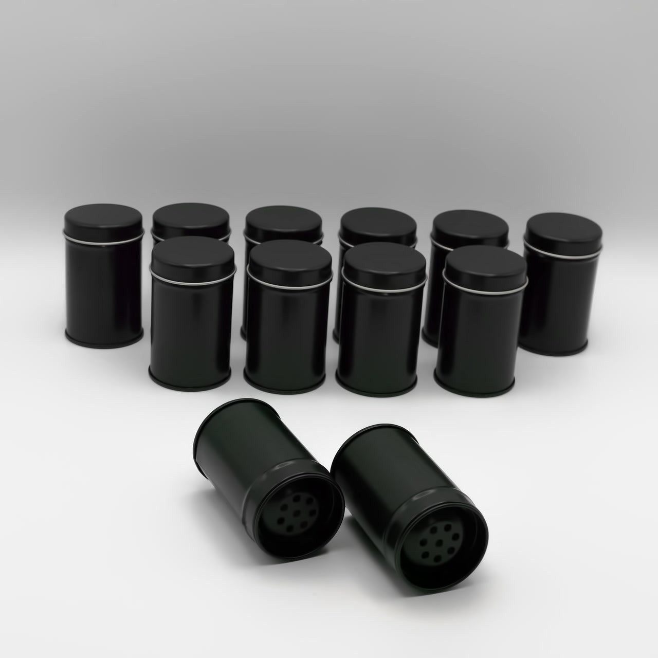 DOSENRITTER Gewürzstreuer NEKA, (12er-Set), Aromadicht, Schwarz Matt