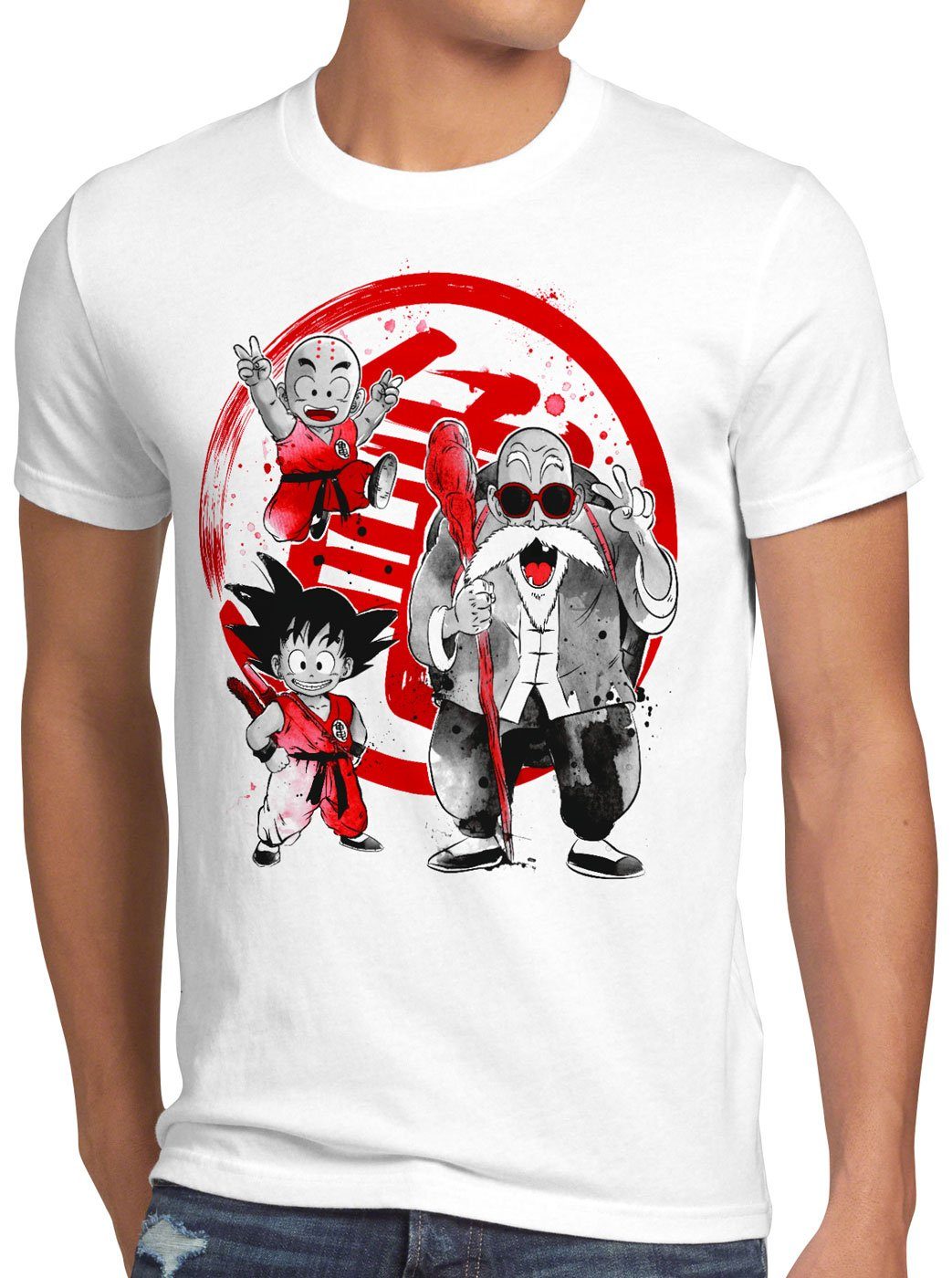 style3 Print-Shirt Crew Dragon Energie Herren Beam Ball weiß T-Shirt Gallic Struggle
