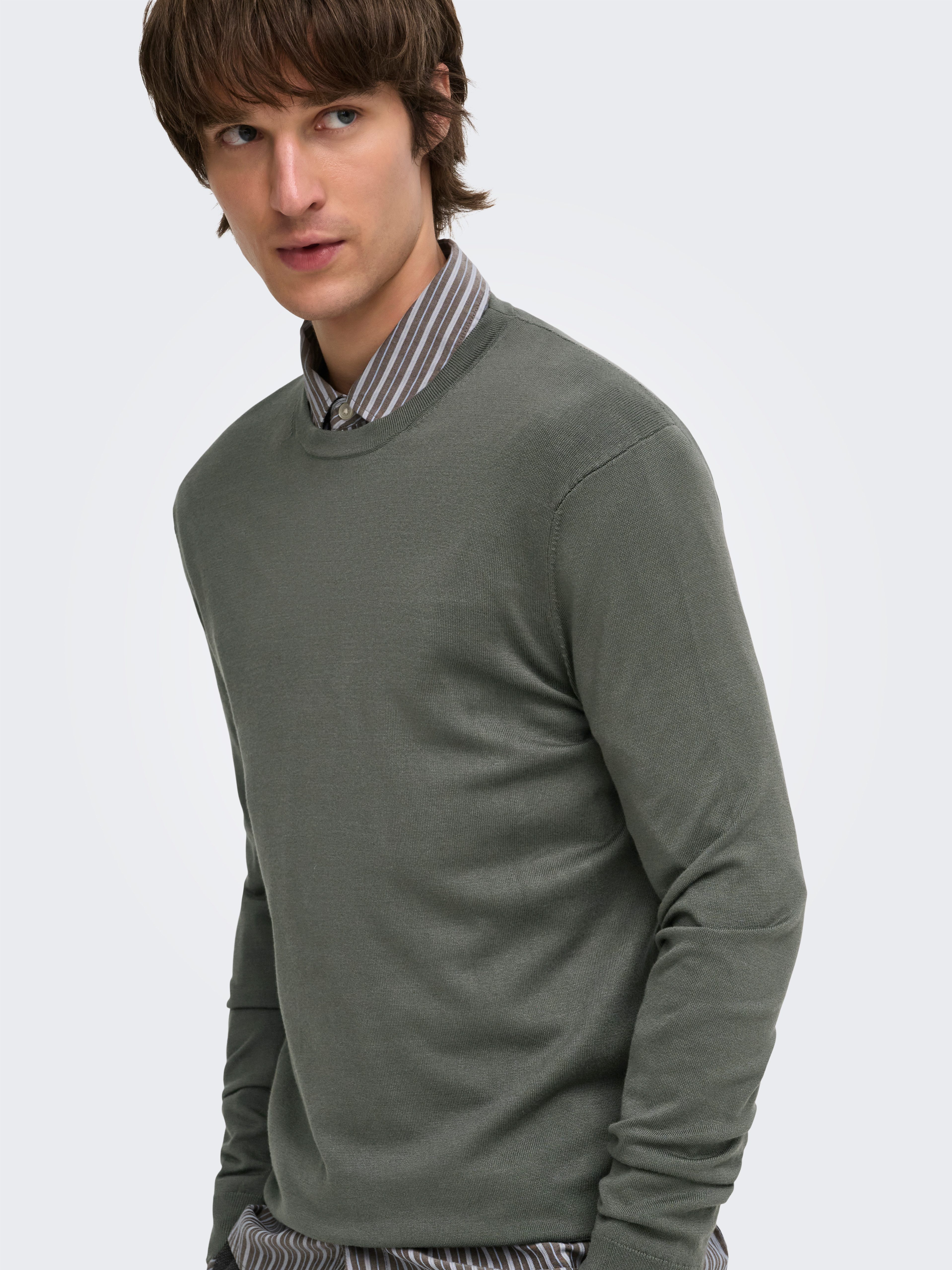 ONLY & SONS Rundhalspullover ONSWYLER LIFE REG 14 LS CREW KNIT NOOS Viskosemischung, regular fit